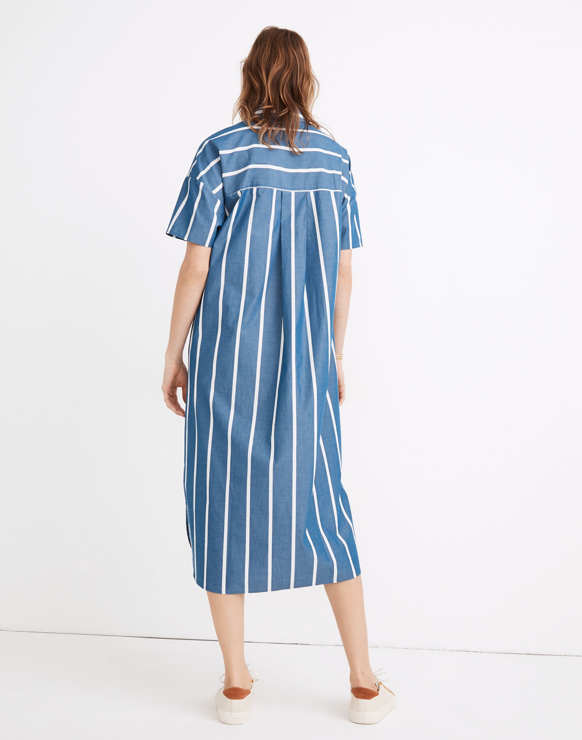 Oversized Midi Shirtdress in Stripe