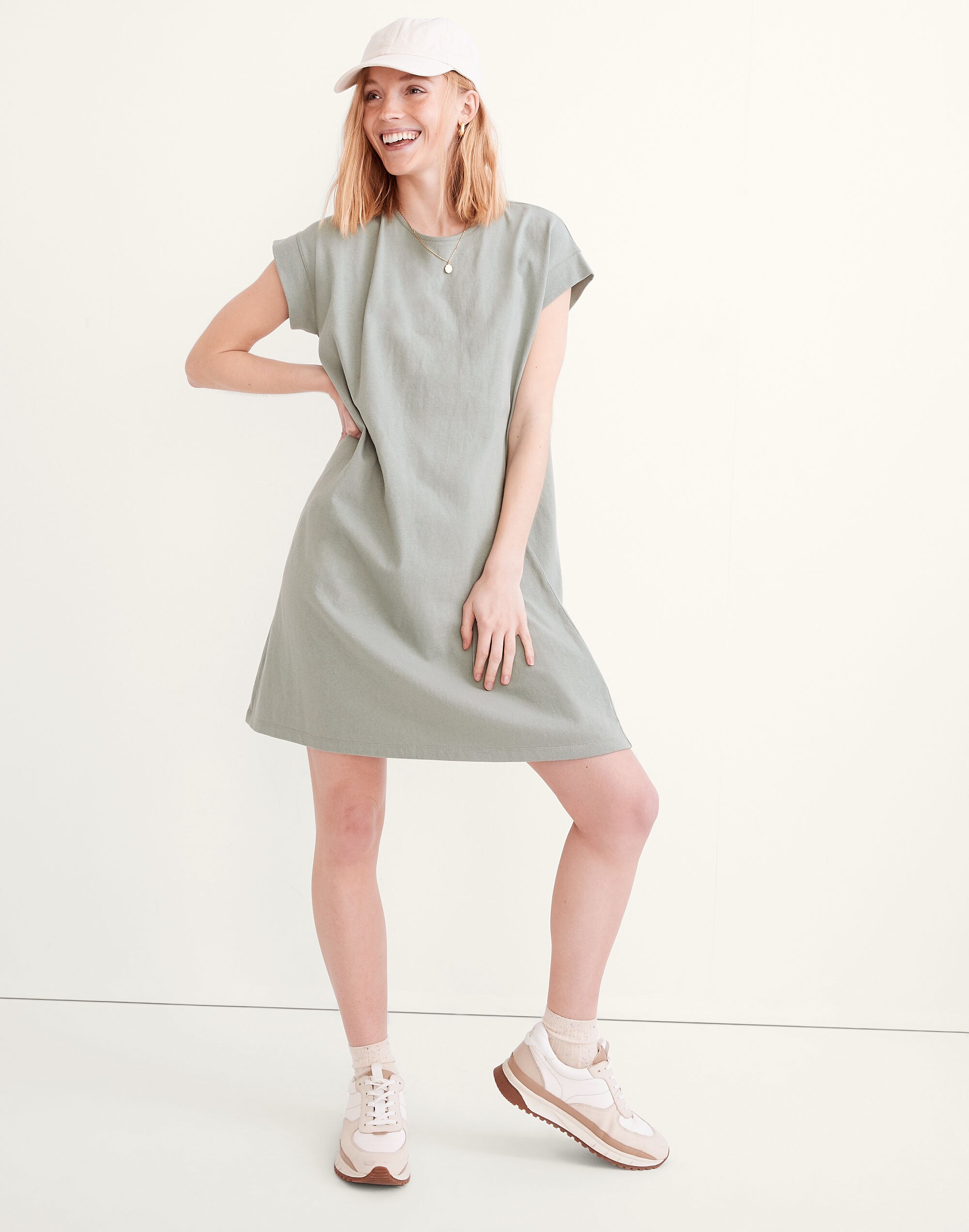 Organic Cotton Cap-Sleeve Tee Dress