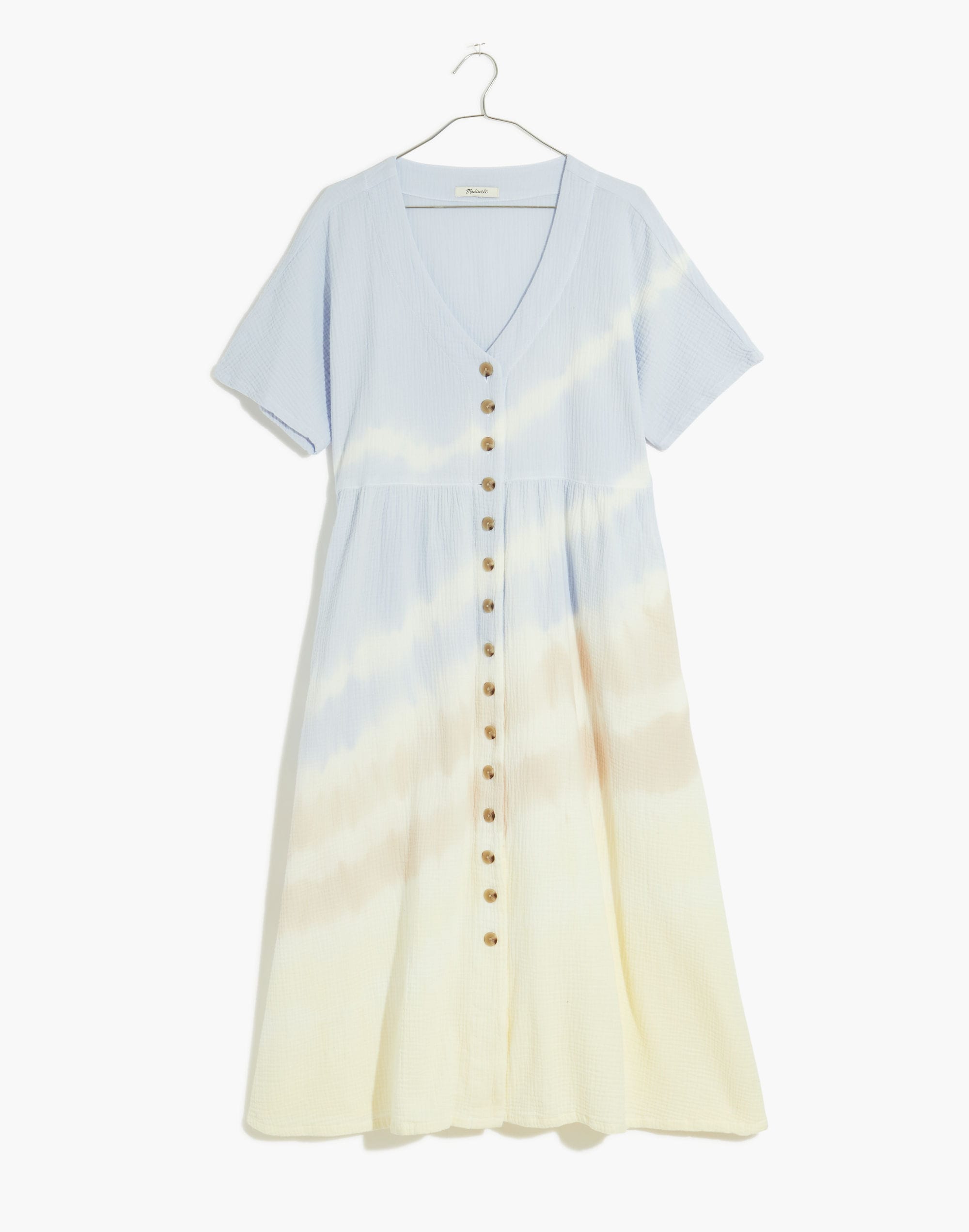 Tie-Dye Lightspun Button-Front Midi Dress