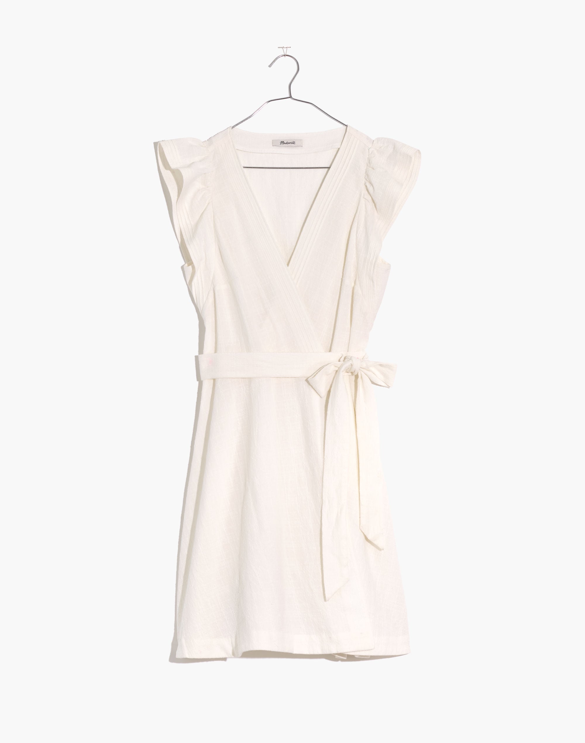 Ruffle-Sleeve Wrap Mini Dress