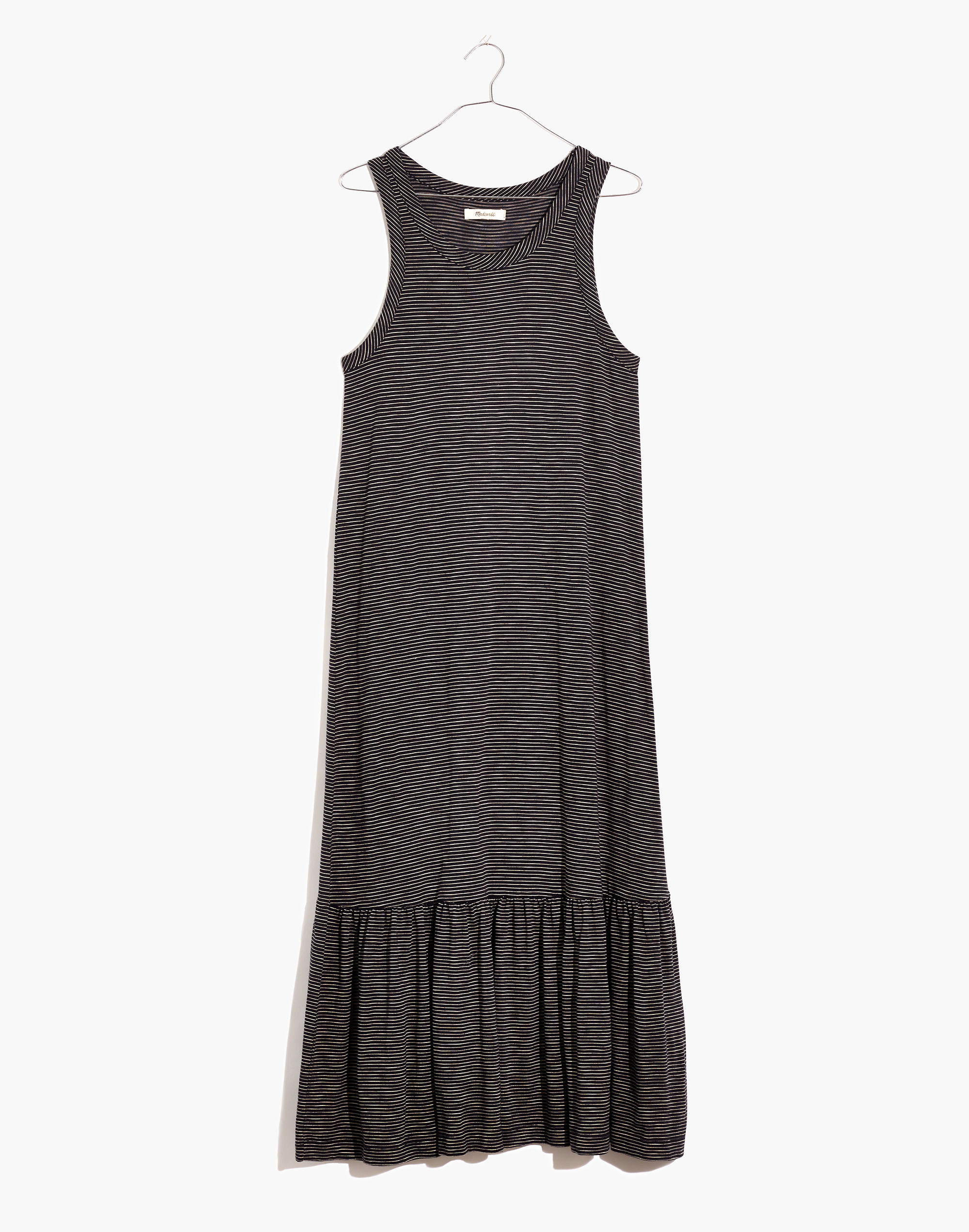 Knit Tank Ruffle-Hem Dress in Stripe