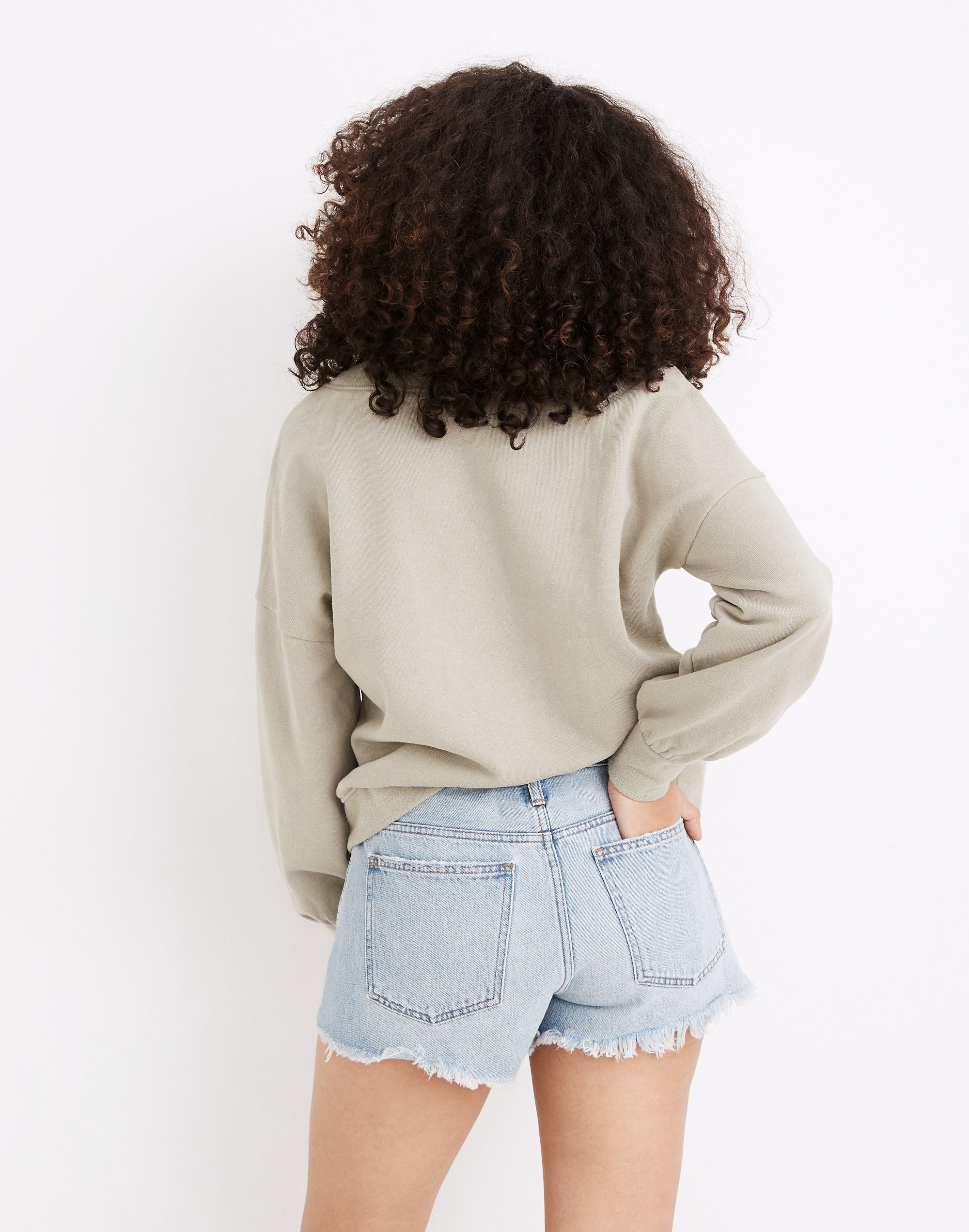 Curvy Relaxed Denim Shorts in Cedarcroft Wash