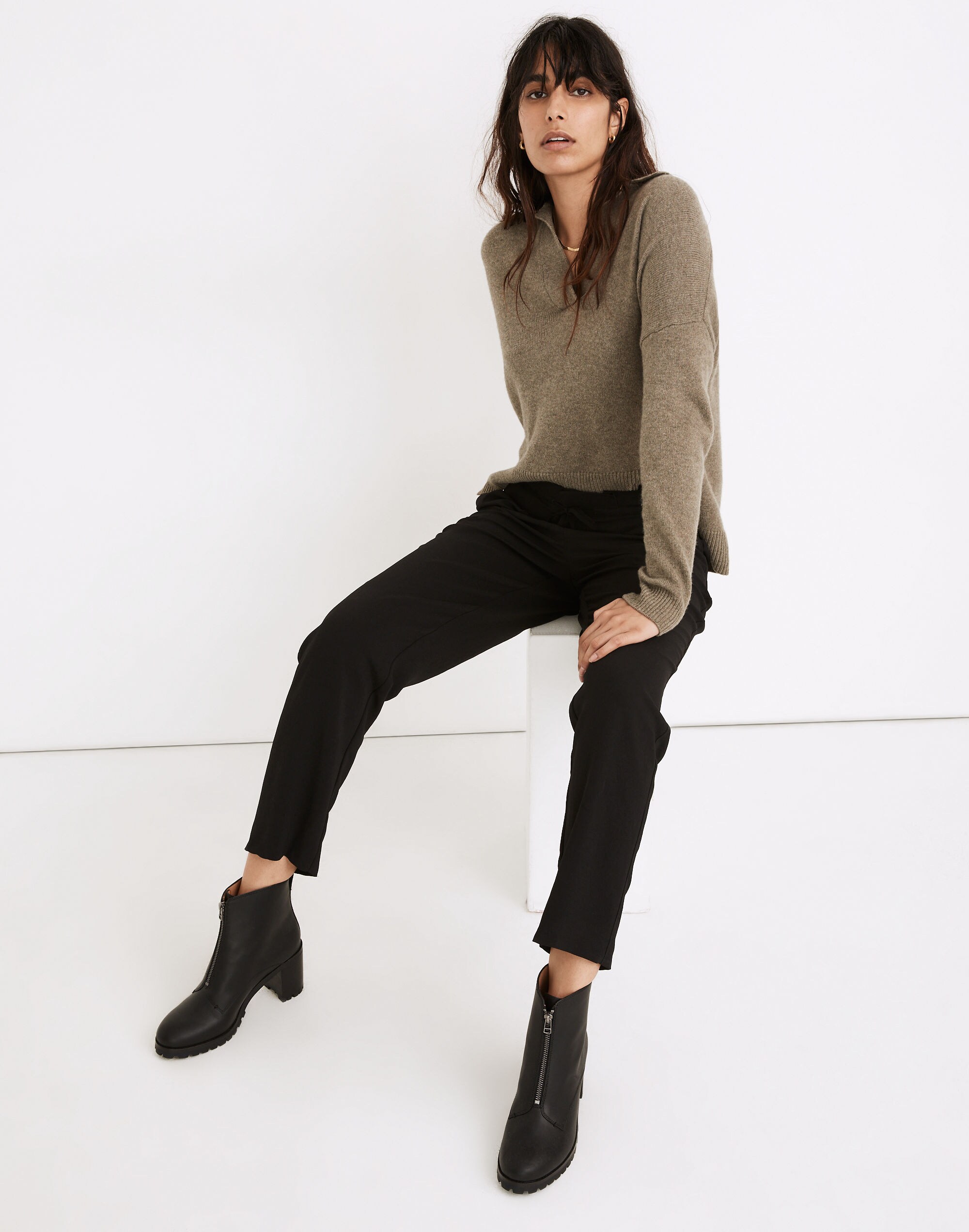 Drapey Drawstring Paperbag Pants