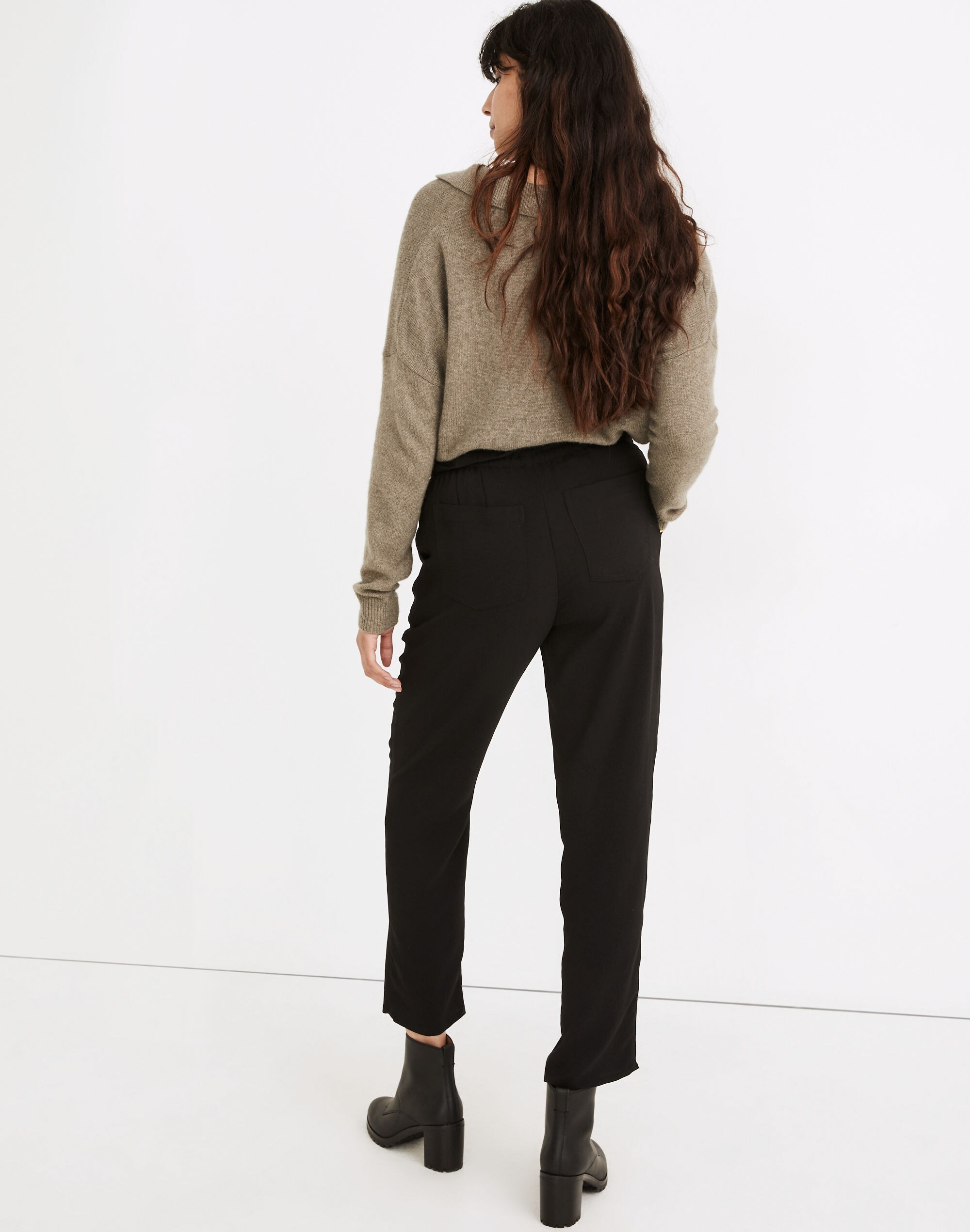 Drapey Drawstring Paperbag Pants