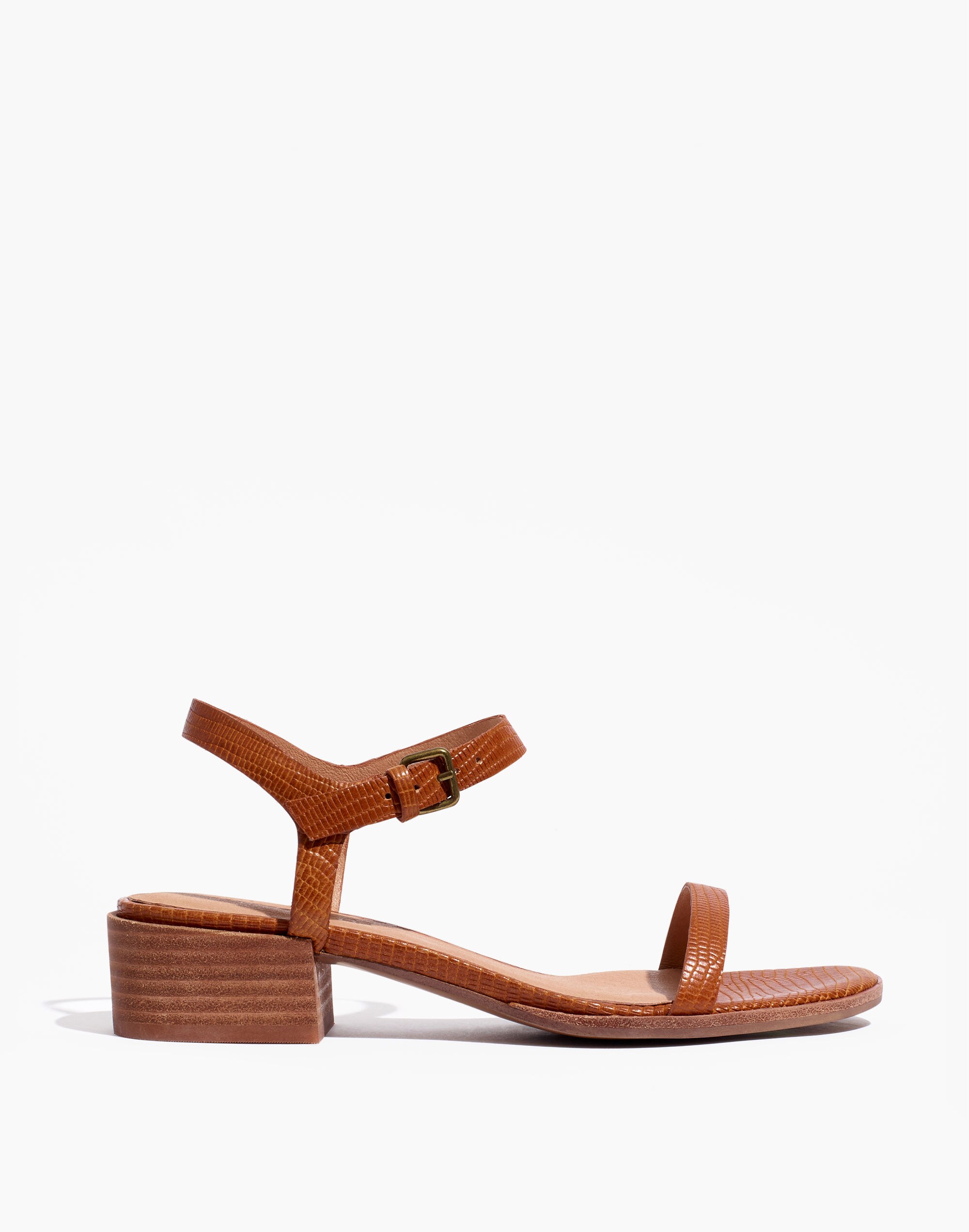The Louise Sandal in Lizard Embossed Leather