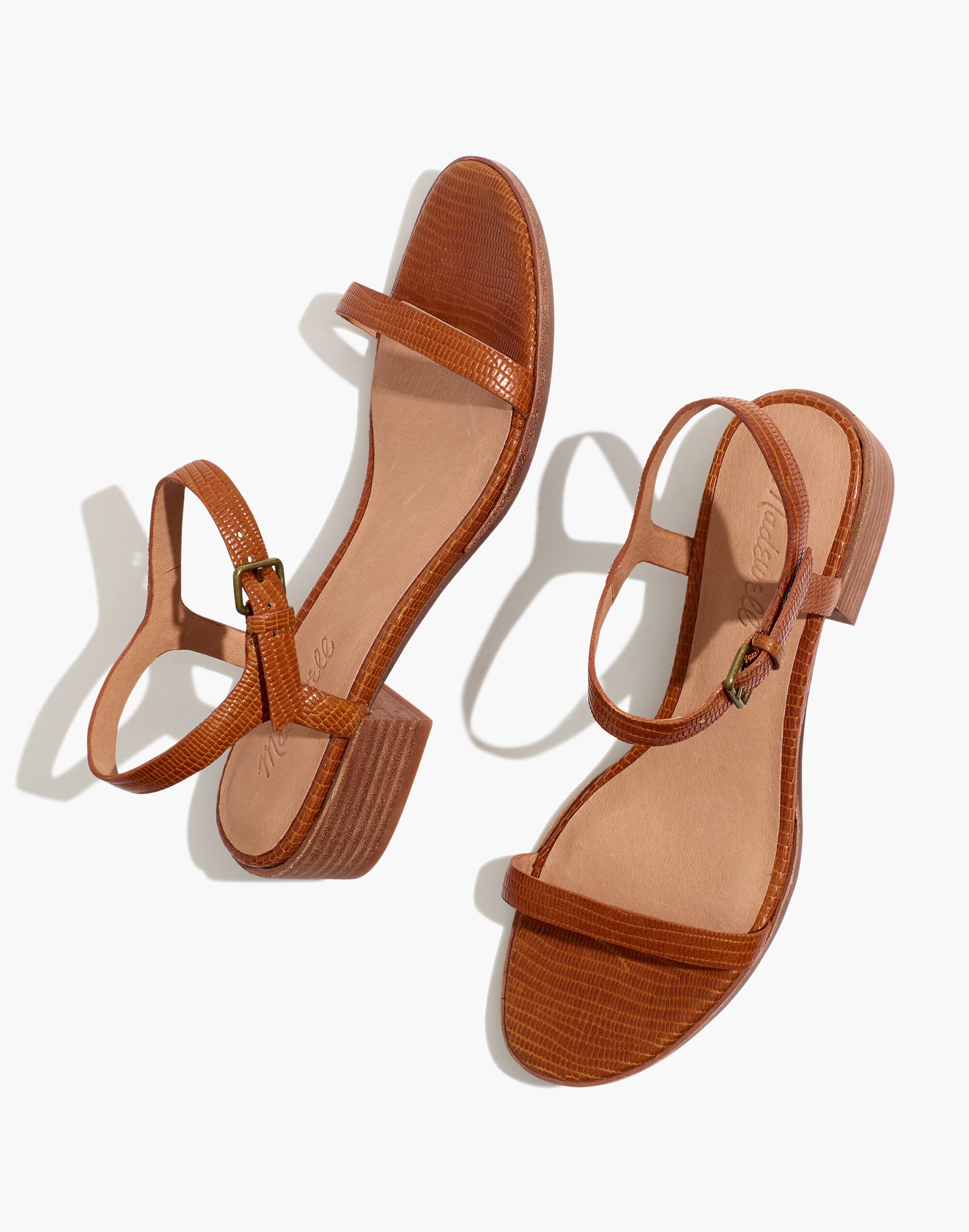 The Louise Sandal in Lizard Embossed Leather