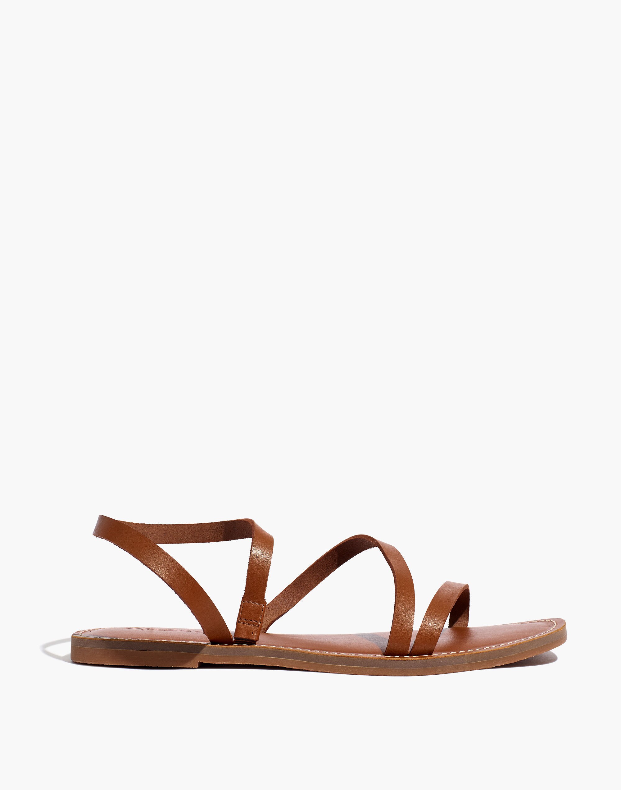 The Boardwalk Anklet-Strap Sandal in Leather