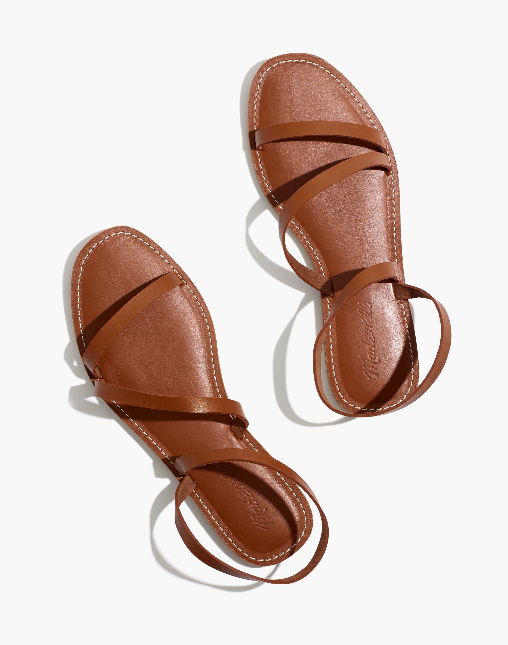 The Boardwalk Anklet-Strap Sandal in Leather