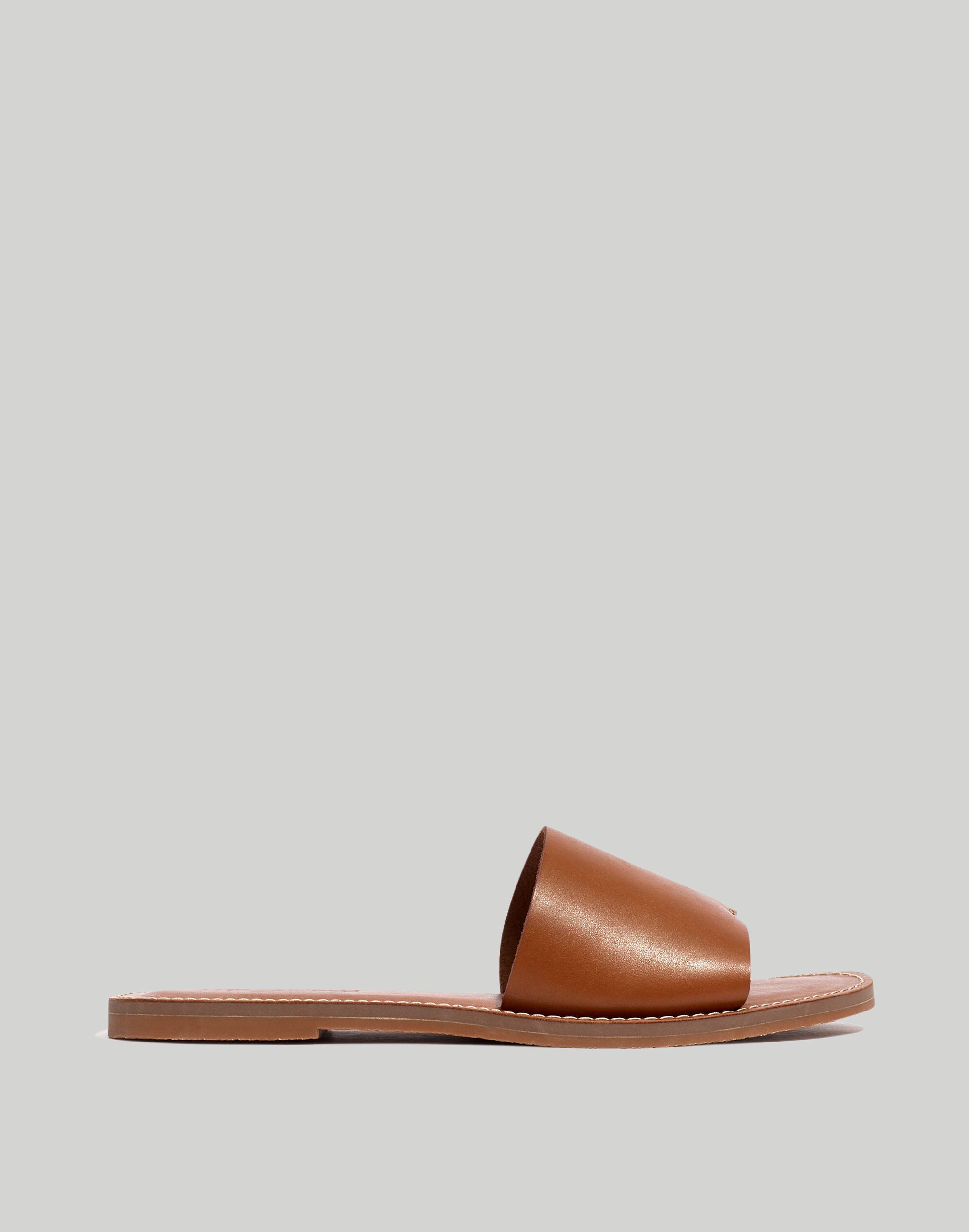 The Boardwalk Post Slide Sandal in Leather