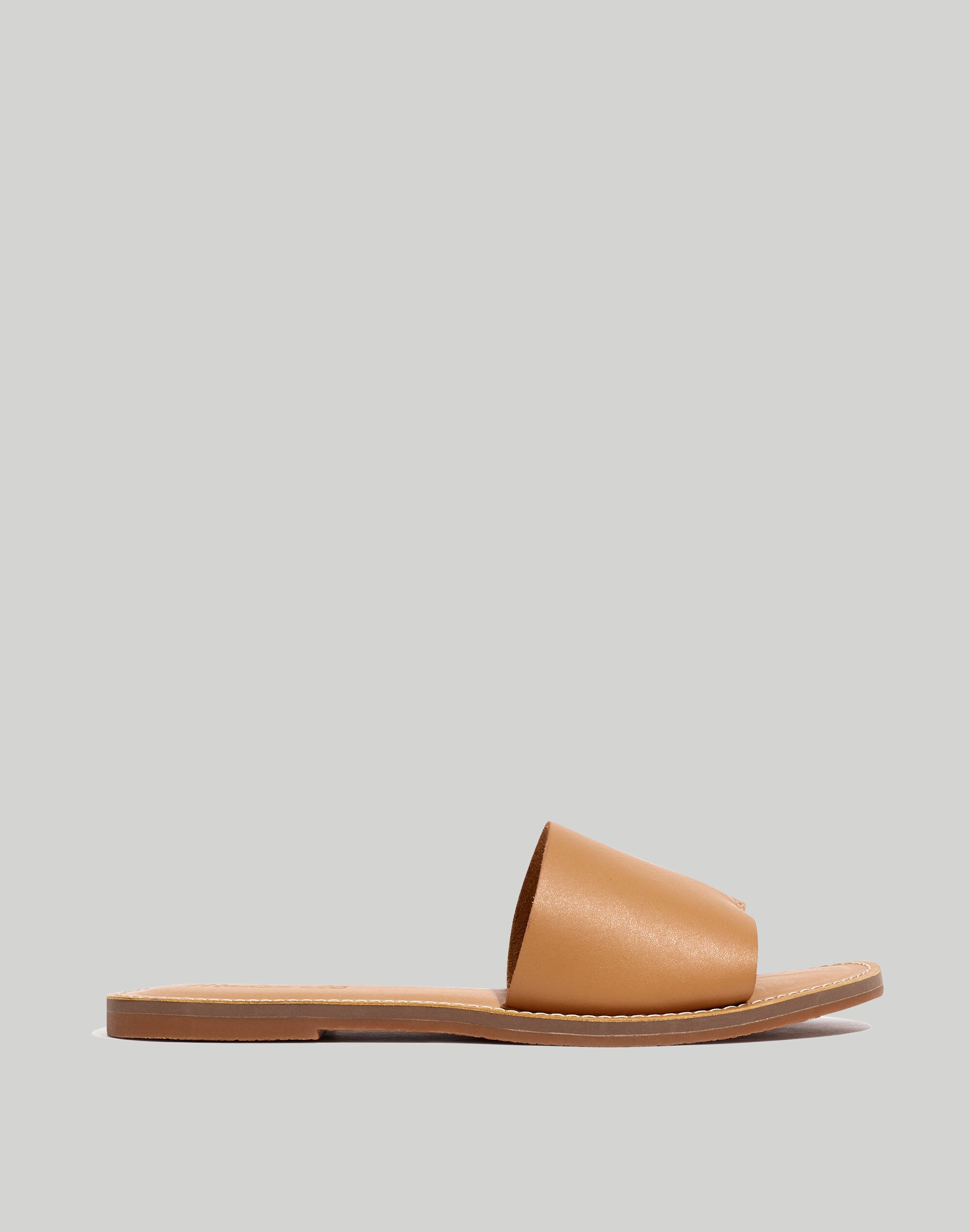 The Boardwalk Post Slide Sandal in Leather