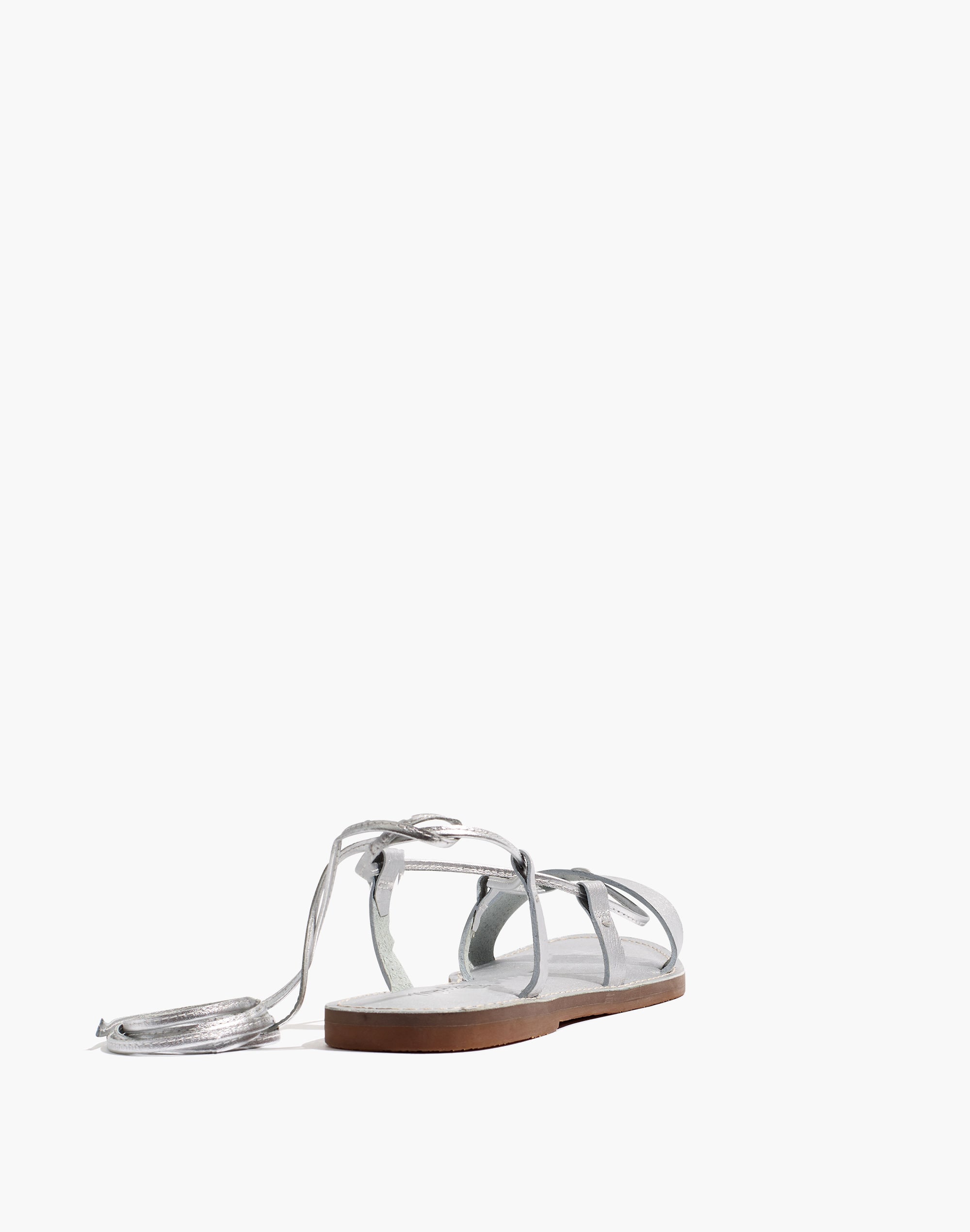 The Boardwalk Lace-Up Sandal in Metallic Leather