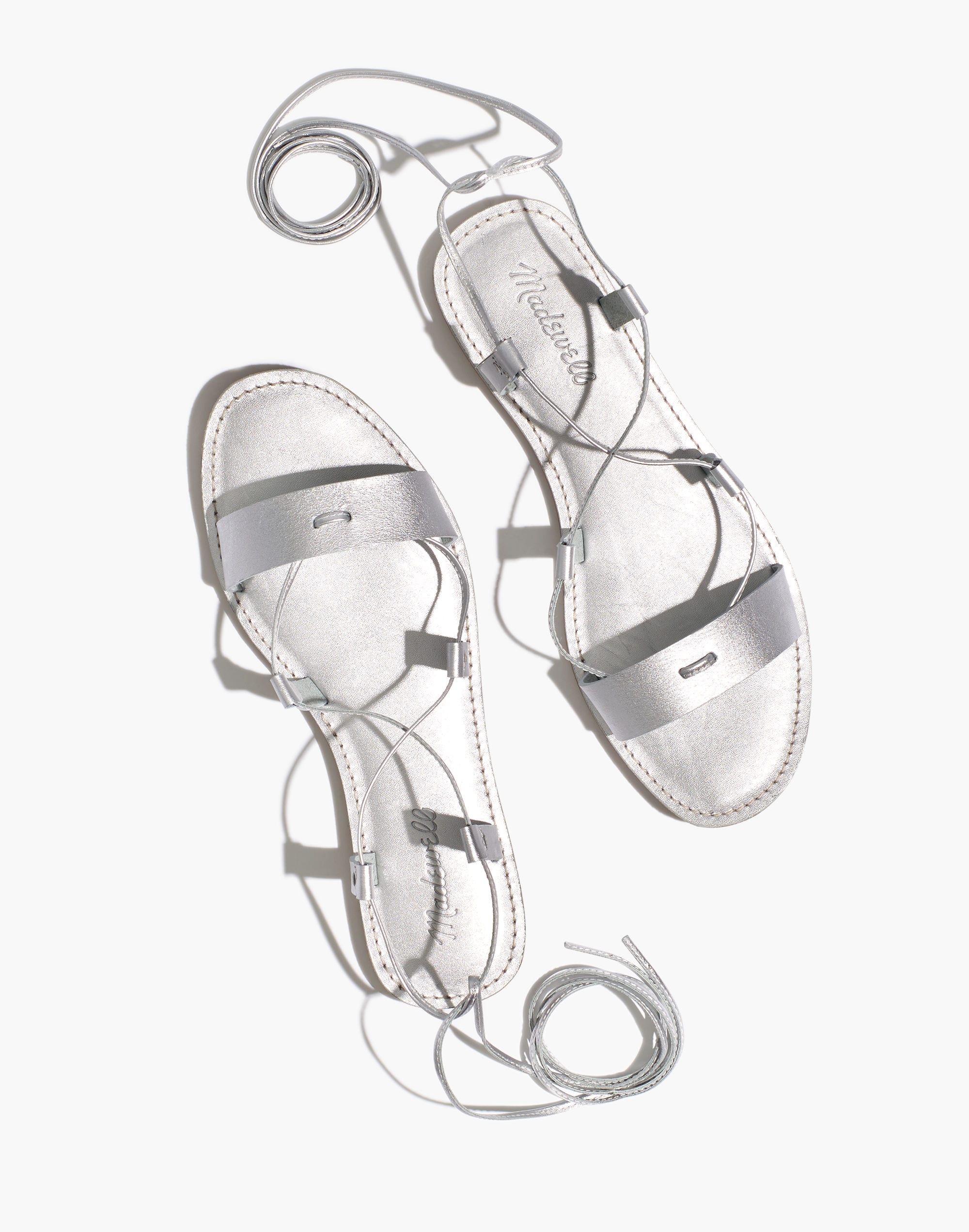 The Boardwalk Lace-Up Sandal in Metallic Leather