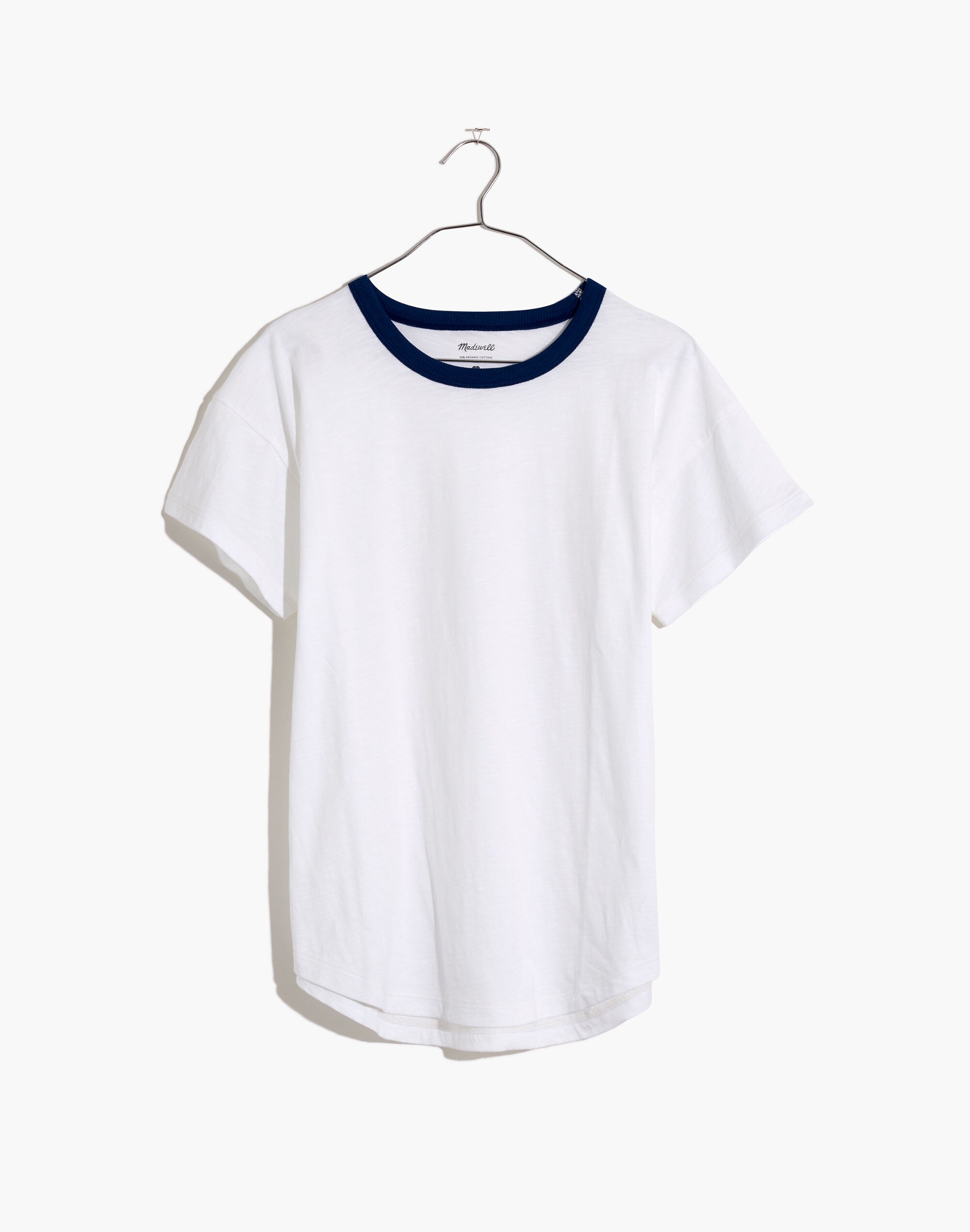 Whisper Cotton Rib-Crewneck Ringer Tee