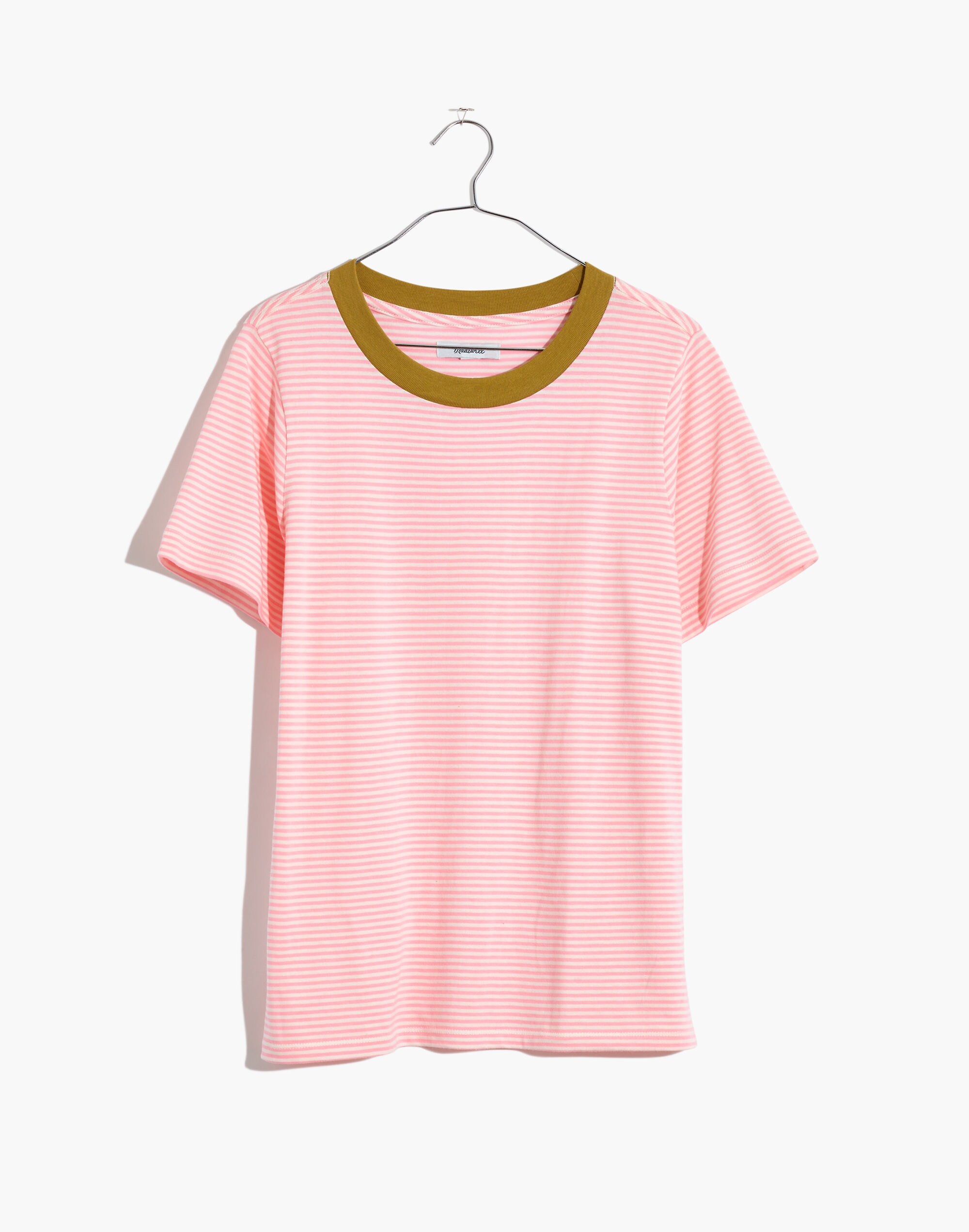 Supima&reg; Cotton Essential Ringer Tee in Stripe