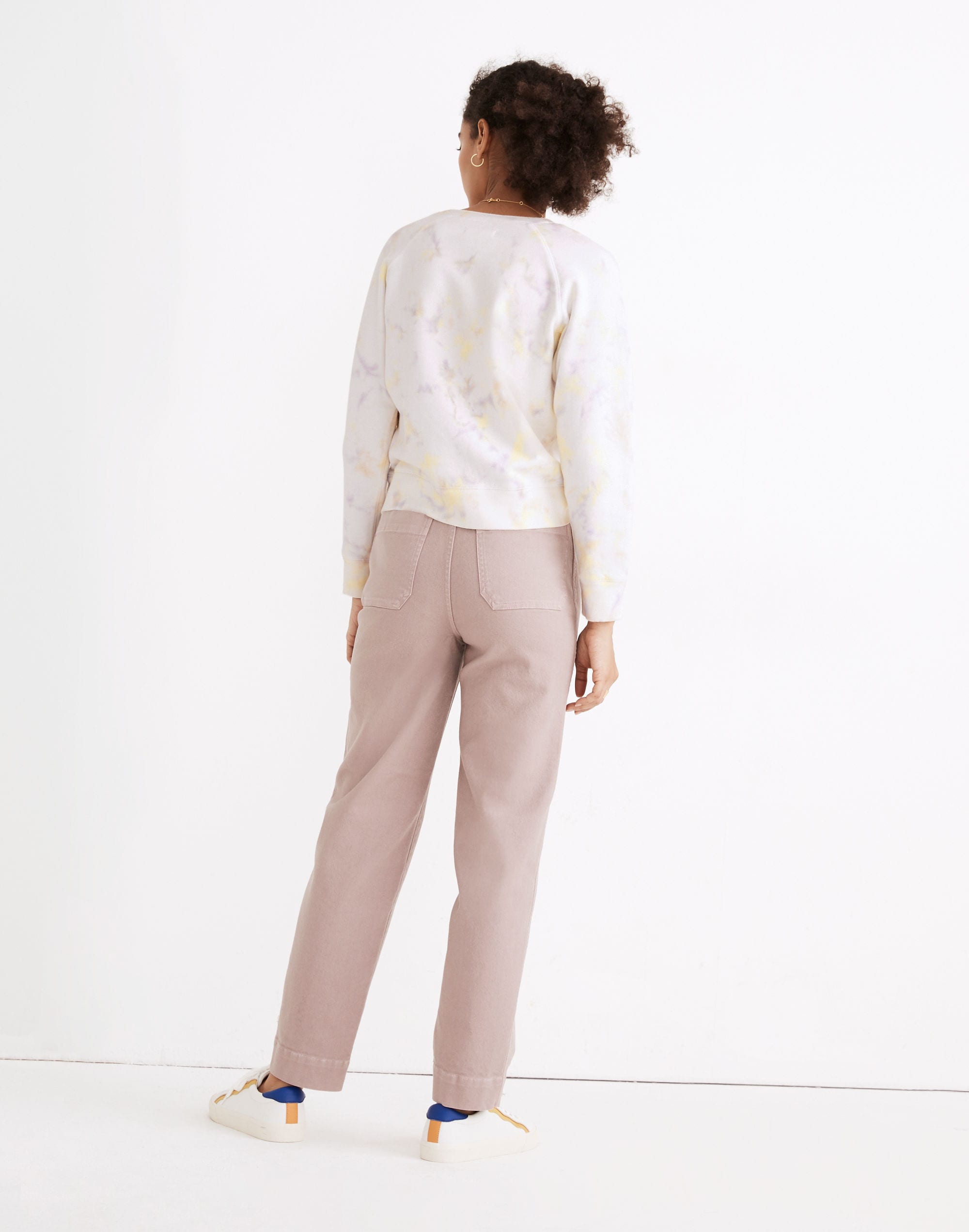 Heart Embroidered (Re)sourced Cotton Sweatshirt in Tie-Dye