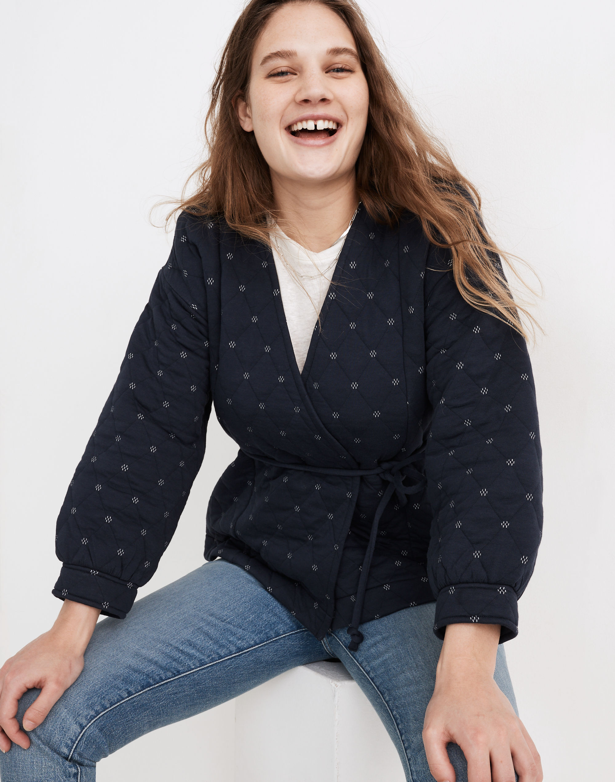 quilted wrap jacket