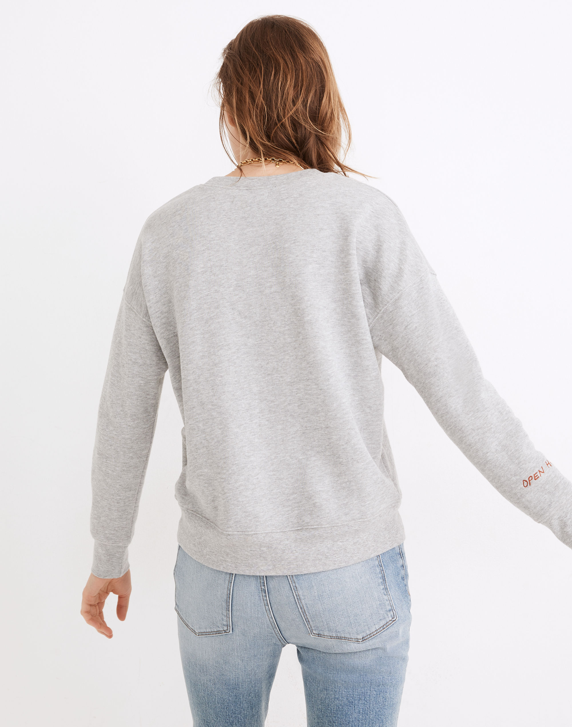 Open Heart Open Mind Embroidered Mainstay Sweatshirt