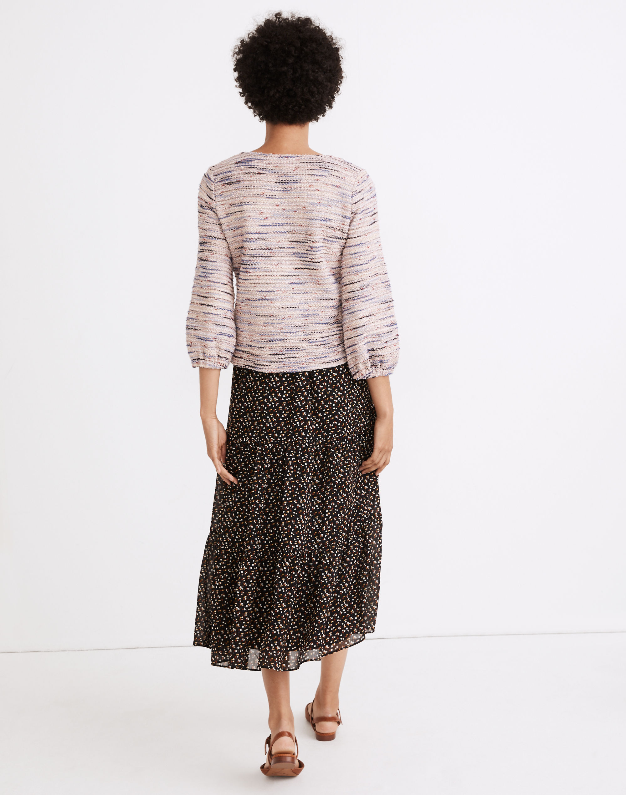 Rainbow Jacquard Full-Sleeve Top