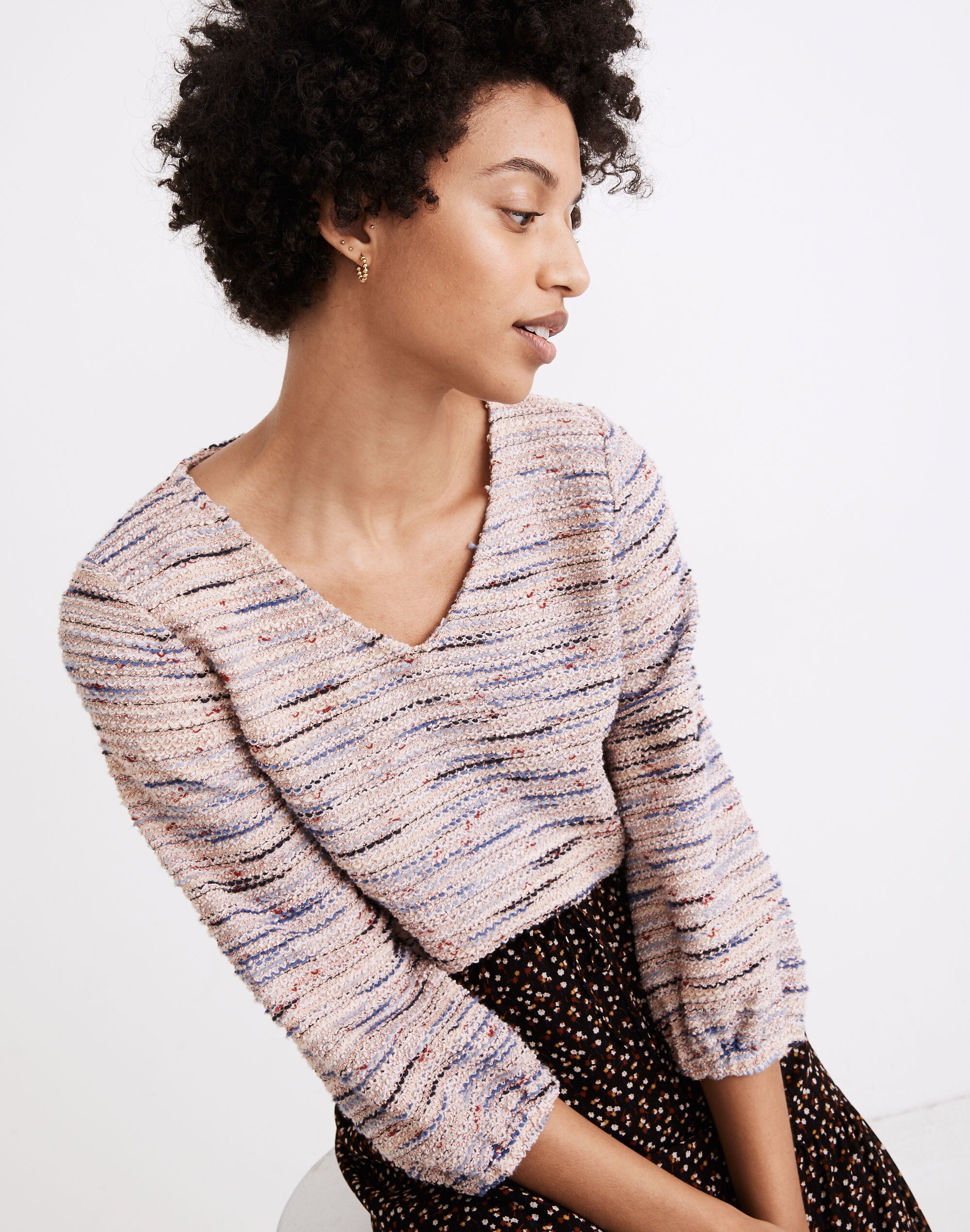 Rainbow Jacquard Full-Sleeve Top