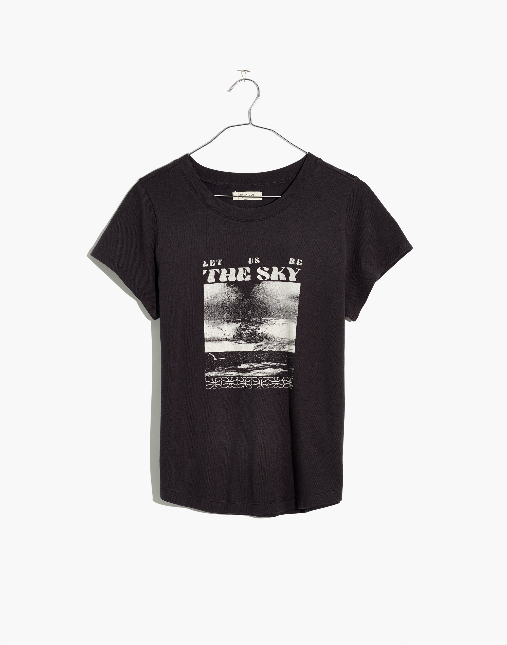 Let Us Be the Sky Graphic Shrunken Shirttail Tee