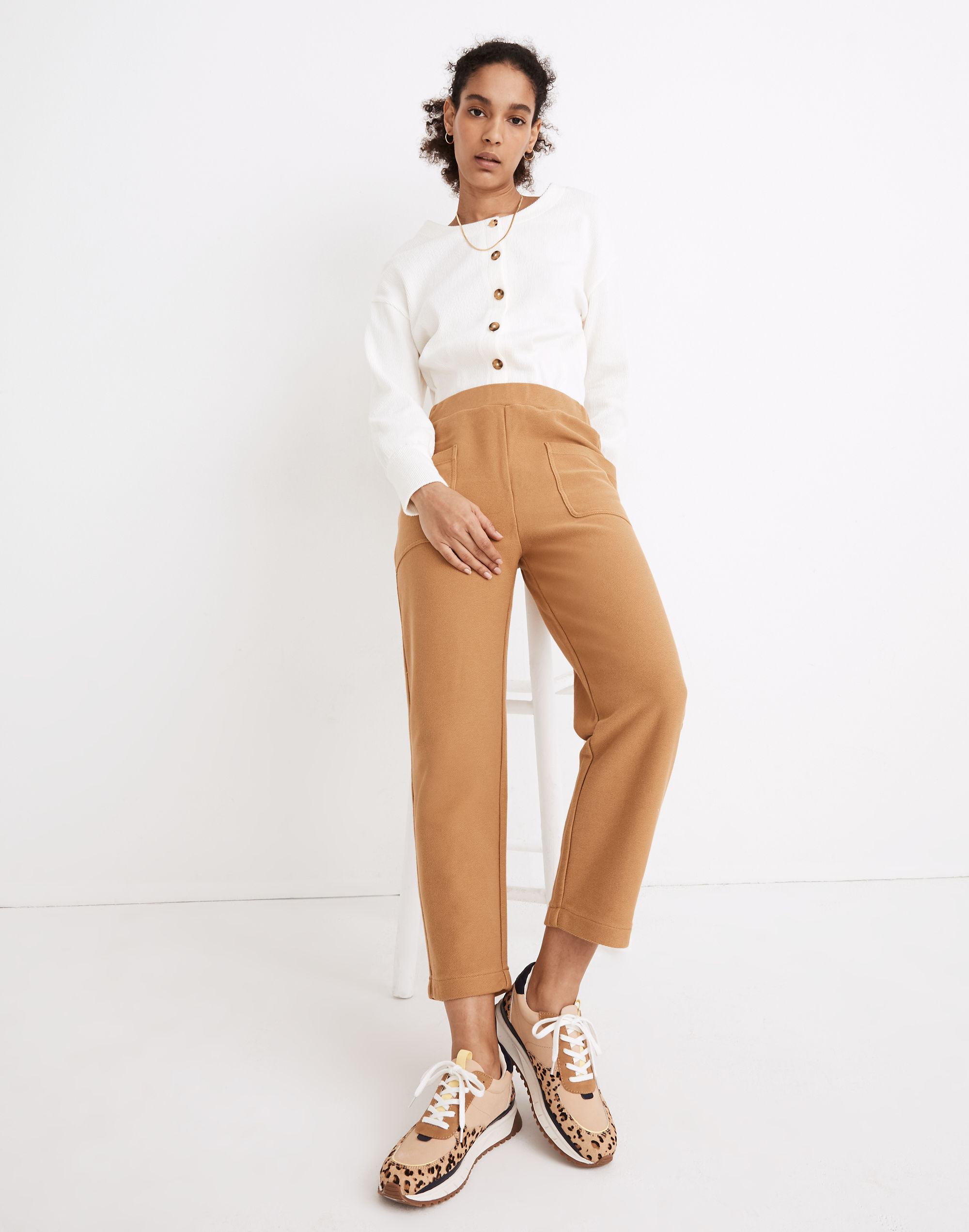 Twill Jacquard Tapered Pants