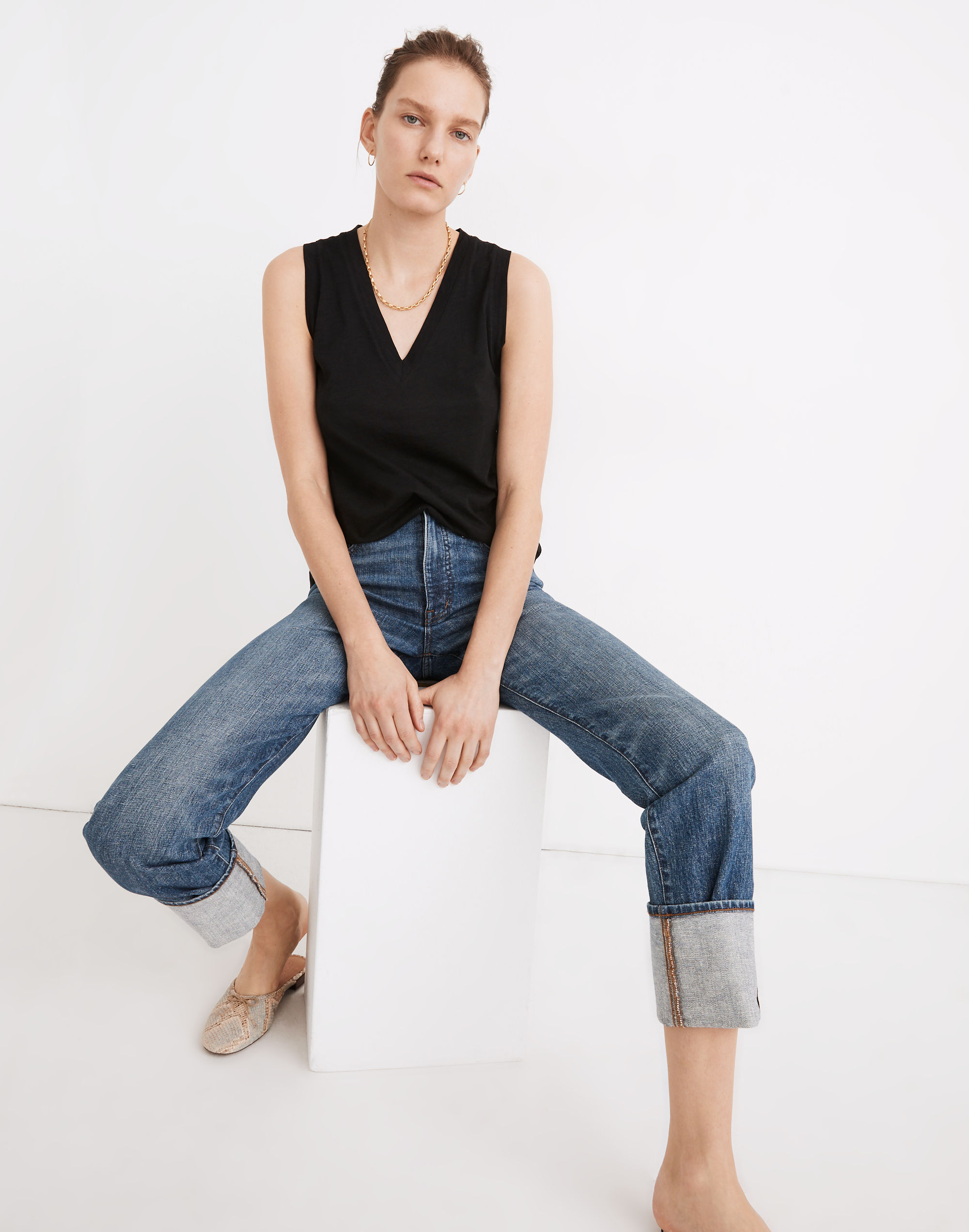 whisper cotton v-neck tank