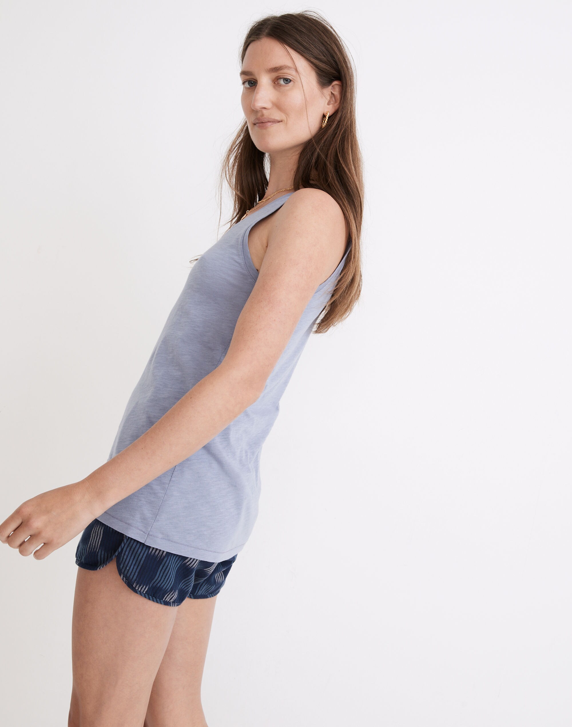 Whisper Cotton V-Neck Tank in dusk peri image 2