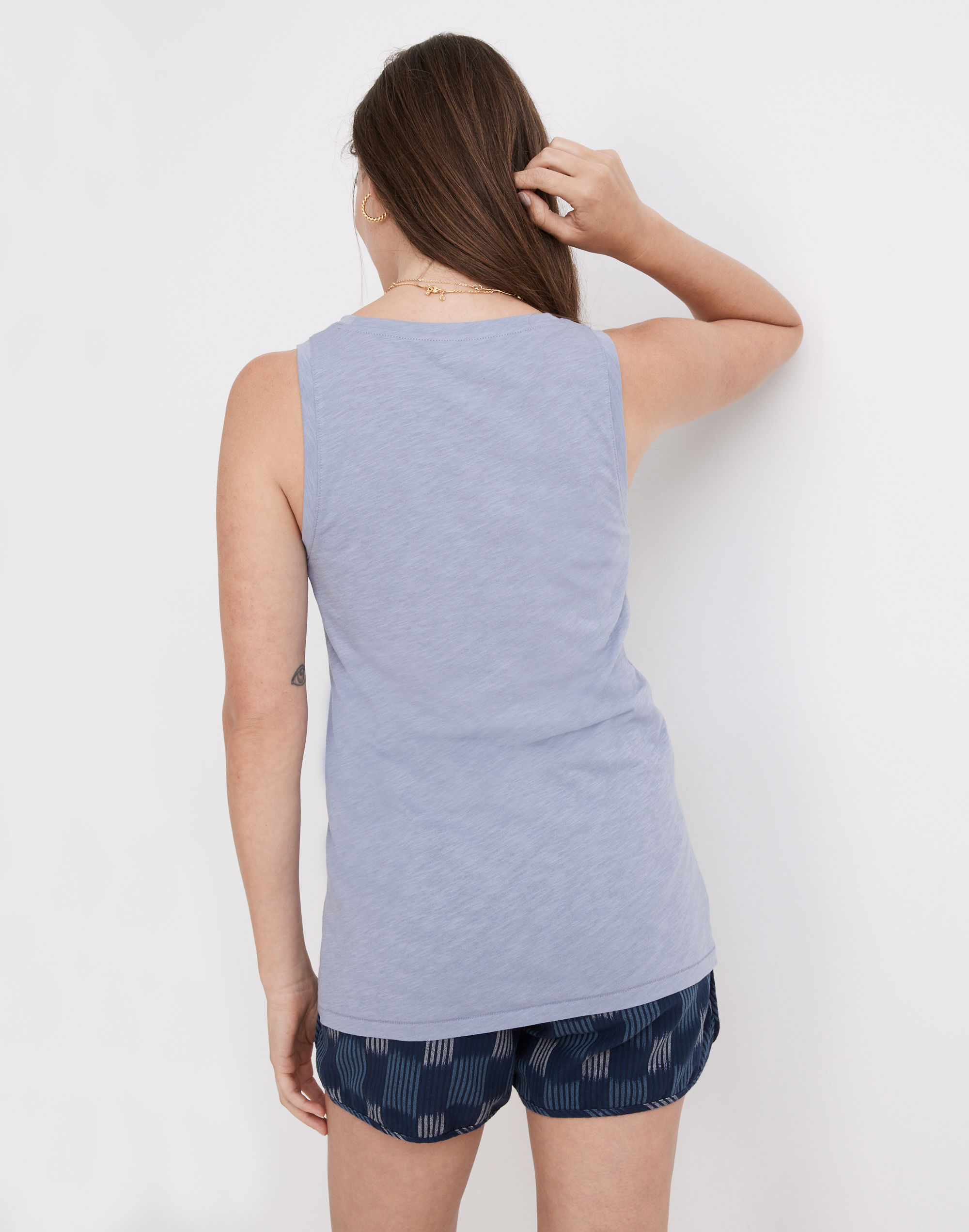Whisper Cotton V-Neck Tank in dusk peri image 3