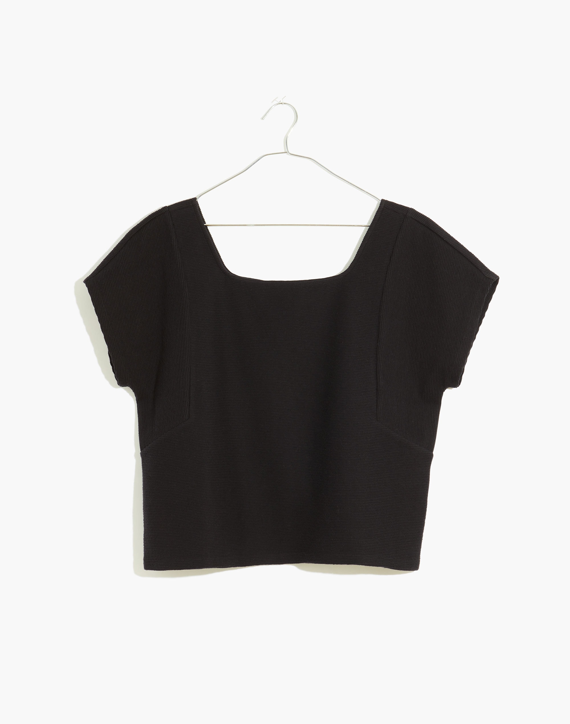 Ottoman Jacquard Square-Neck Top