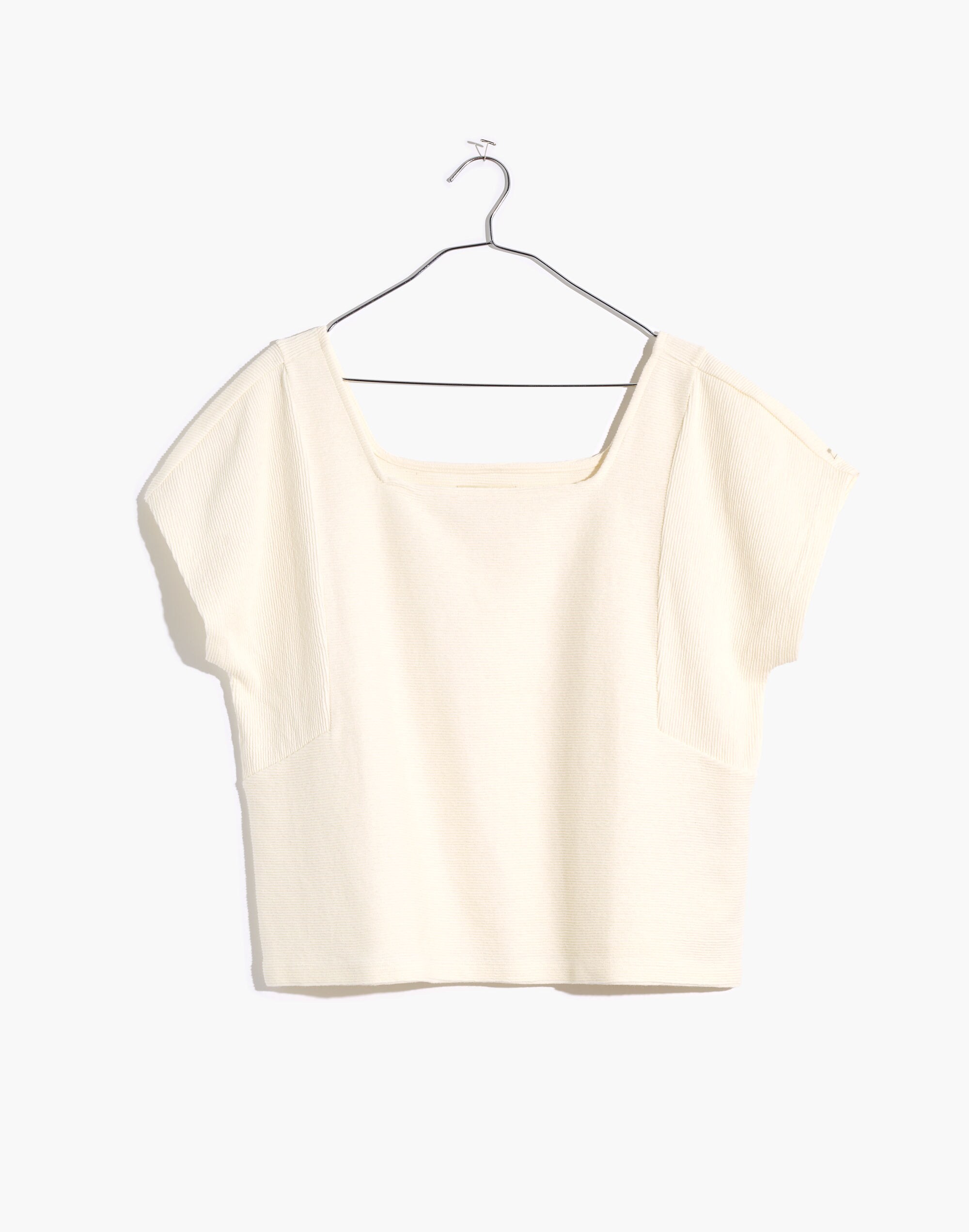 Ottoman Jacquard Square-Neck Top