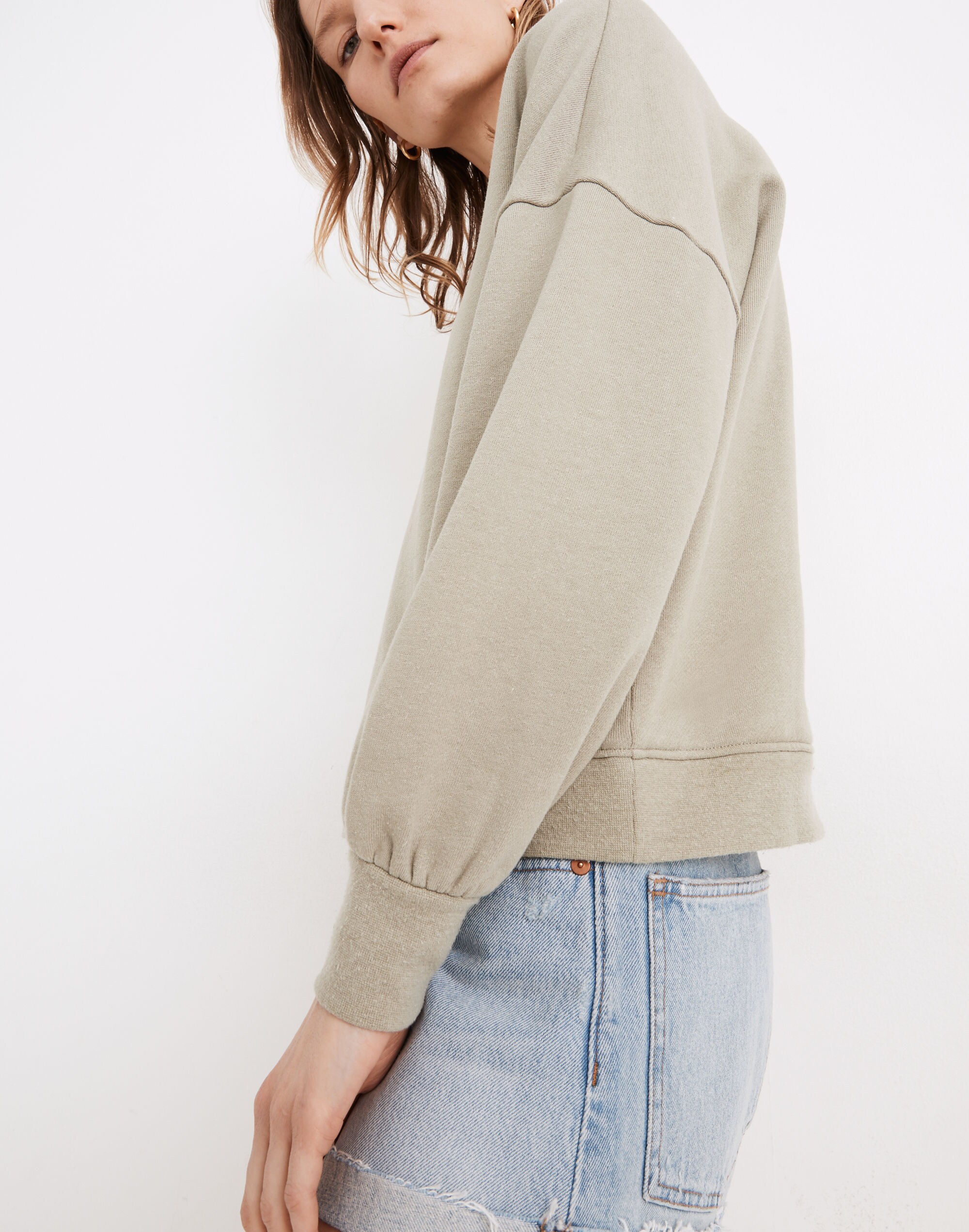 Hemp-Cotton V-Neck Sweatshirt