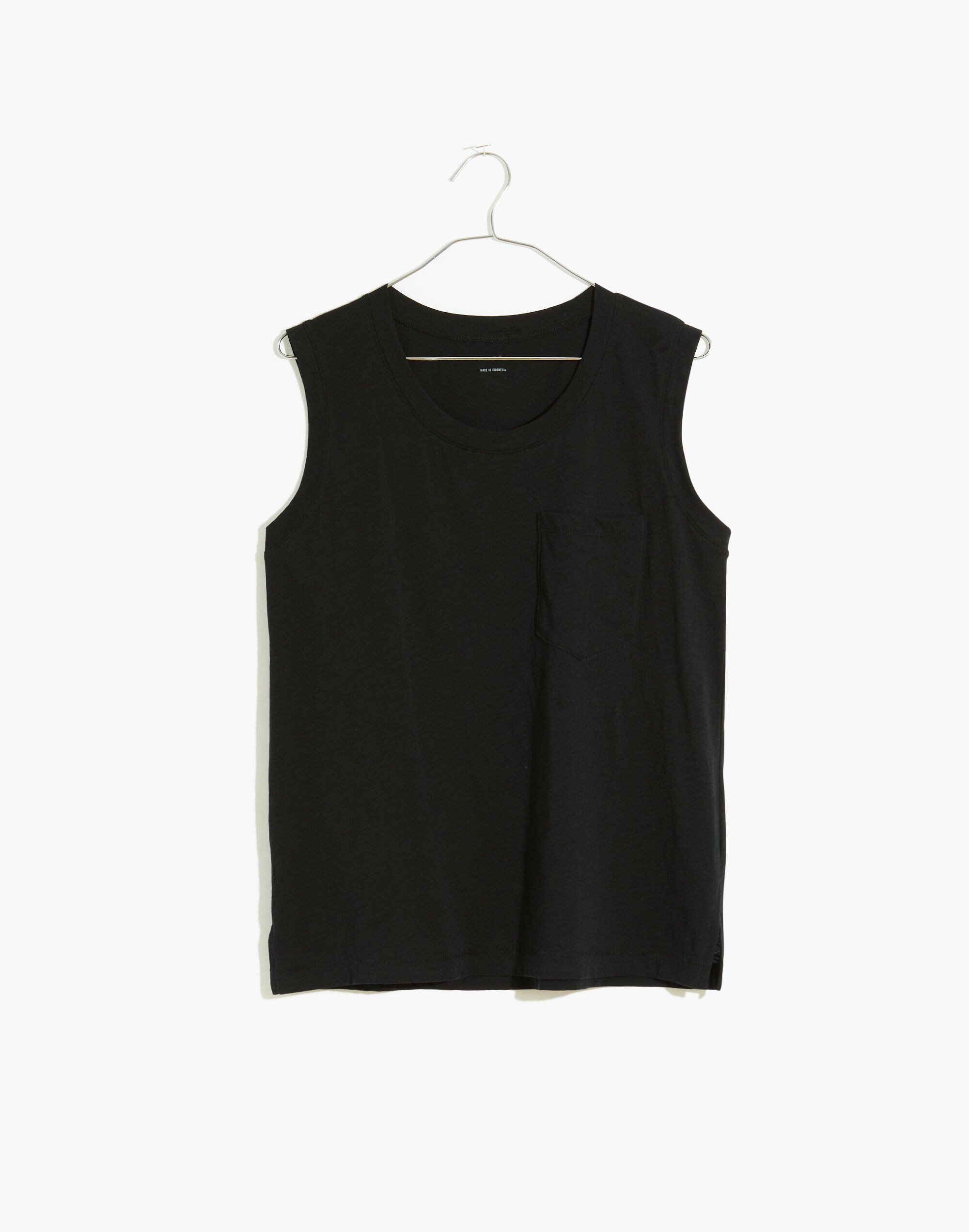 Whisper Cotton Crewneck Pocket Muscle Tank