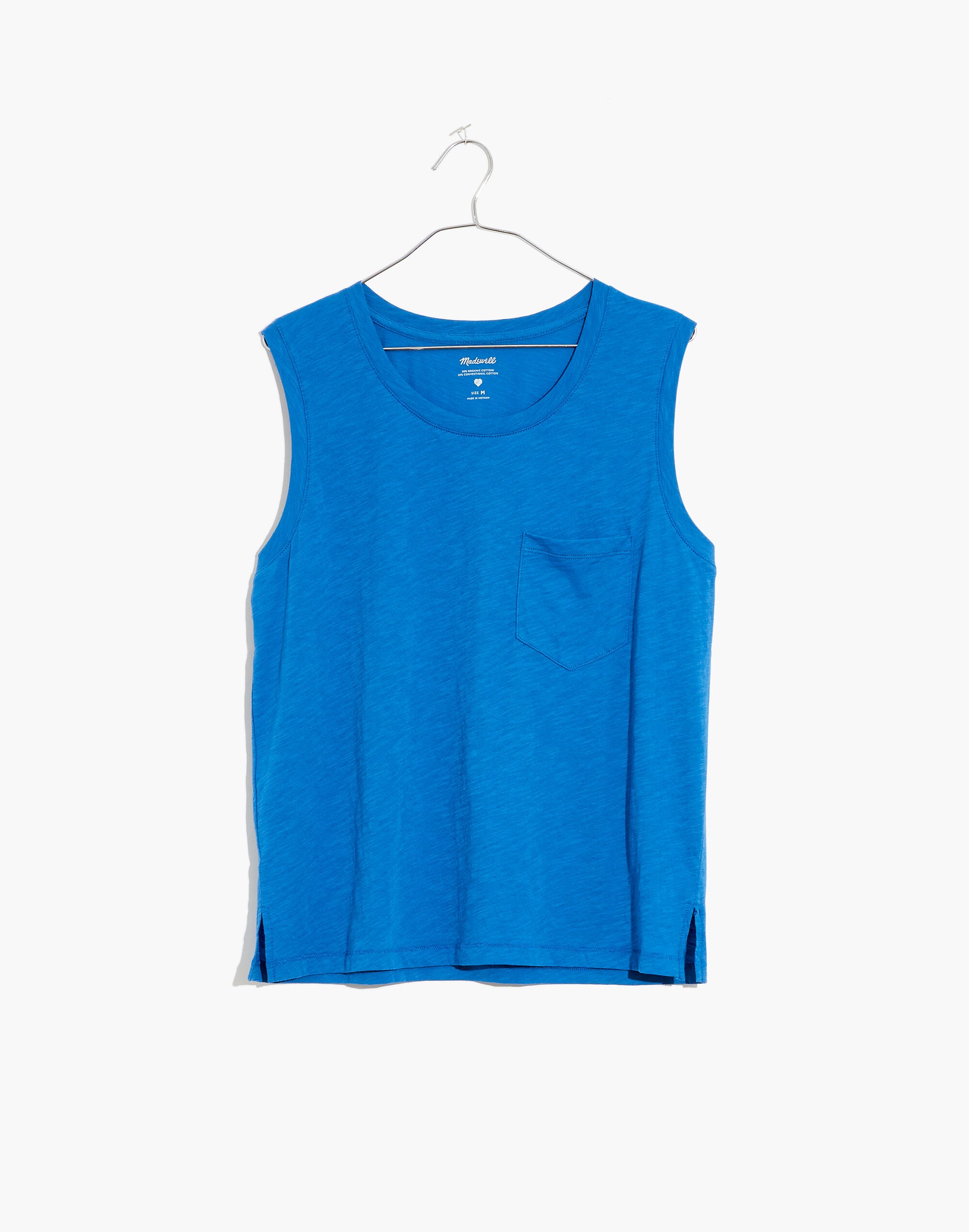 Whisper Cotton Crewneck Pocket Muscle Tank
