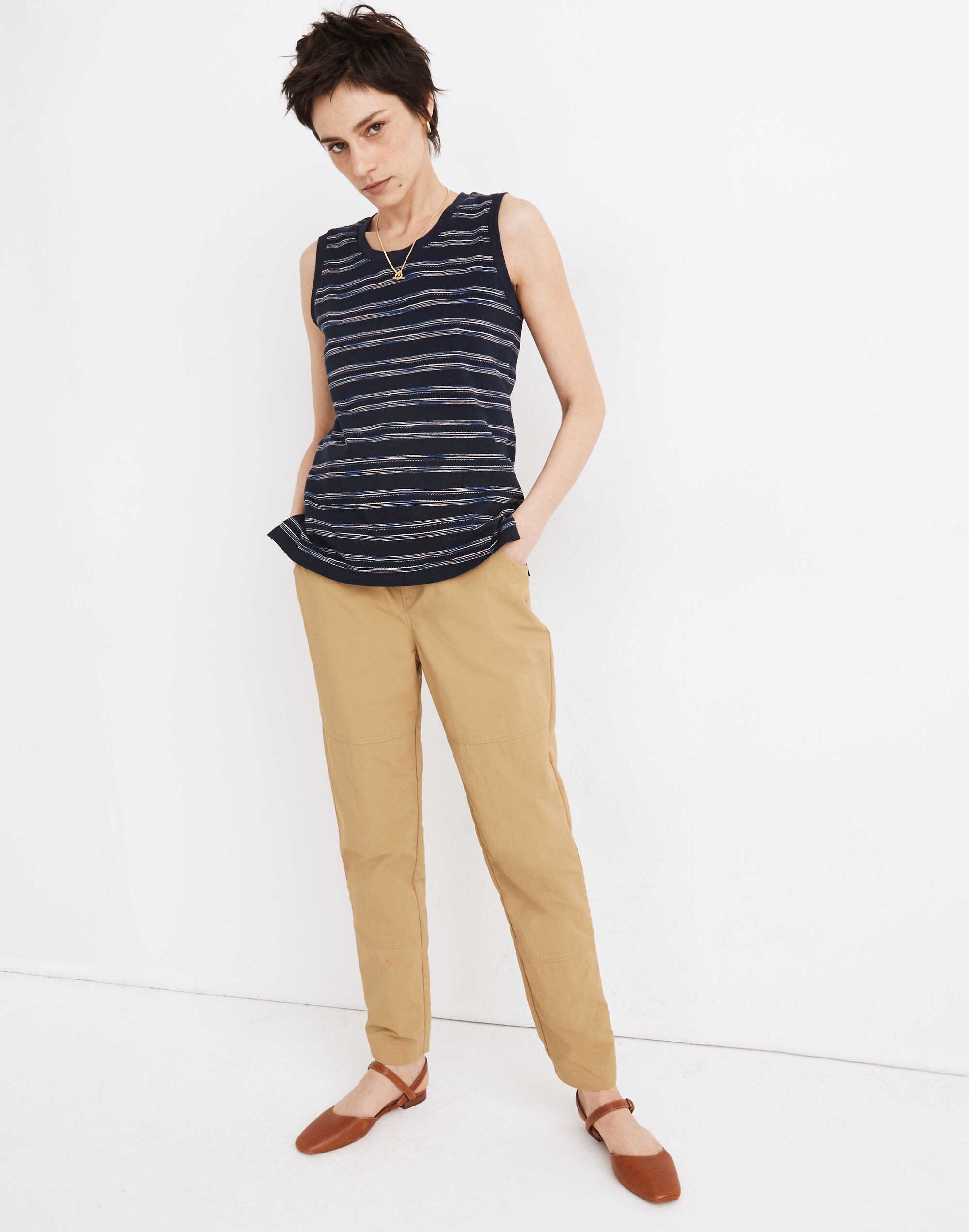 Striped Crewneck Muscle Tank