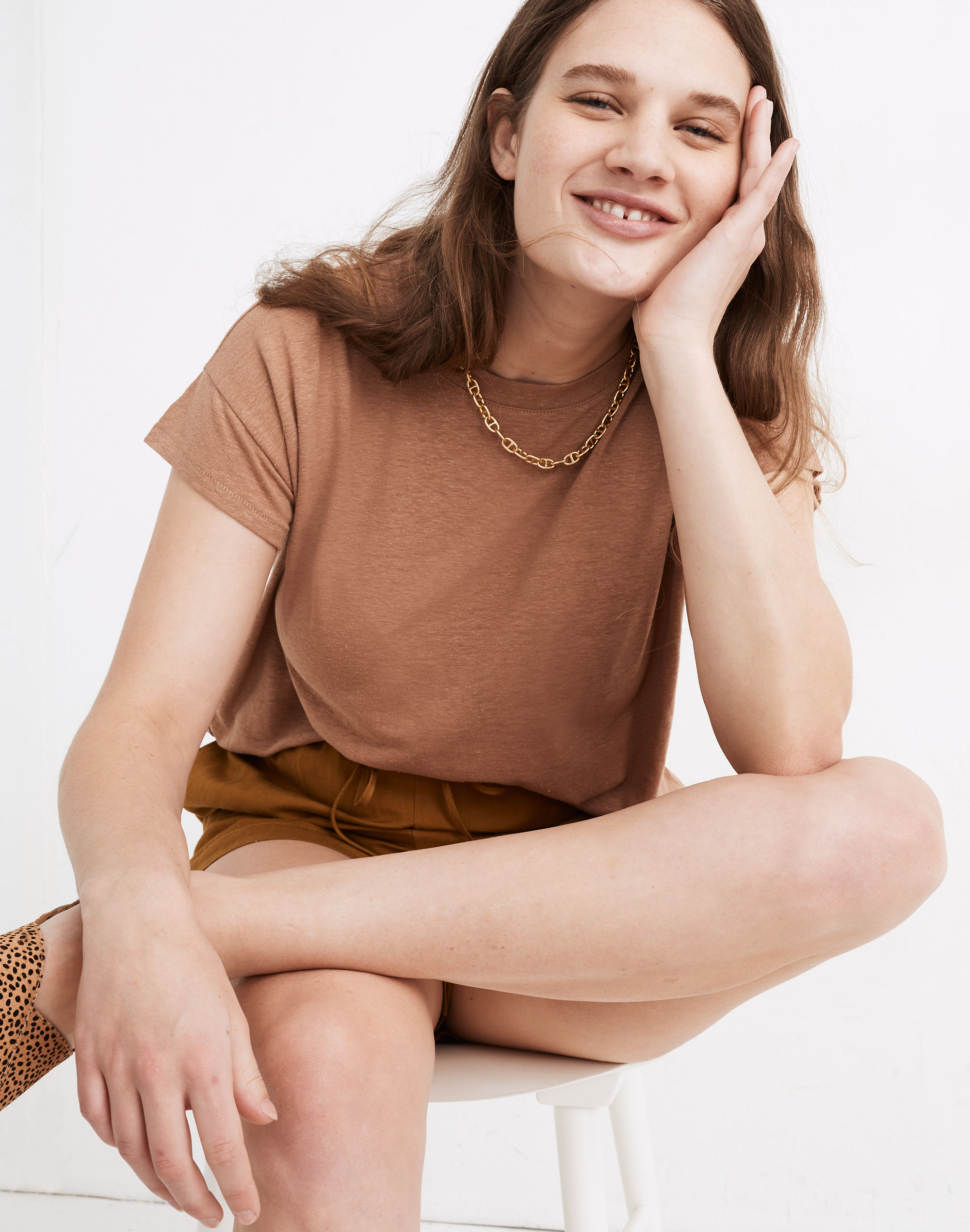 Linen-Blend Asbury Tee