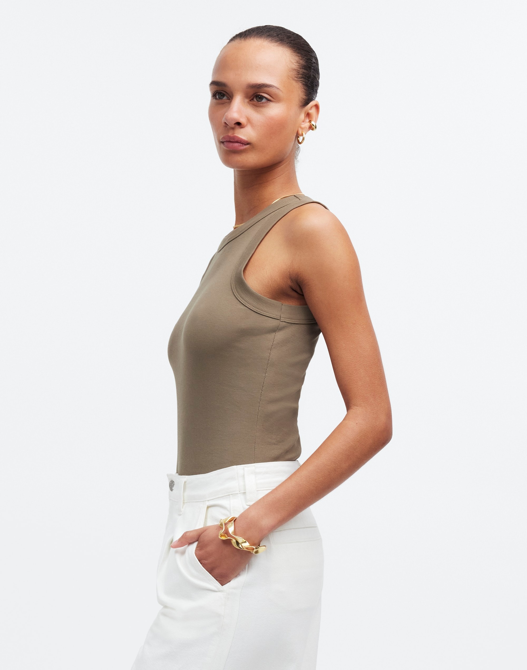 Supima&reg; Rib Cutaway Tank