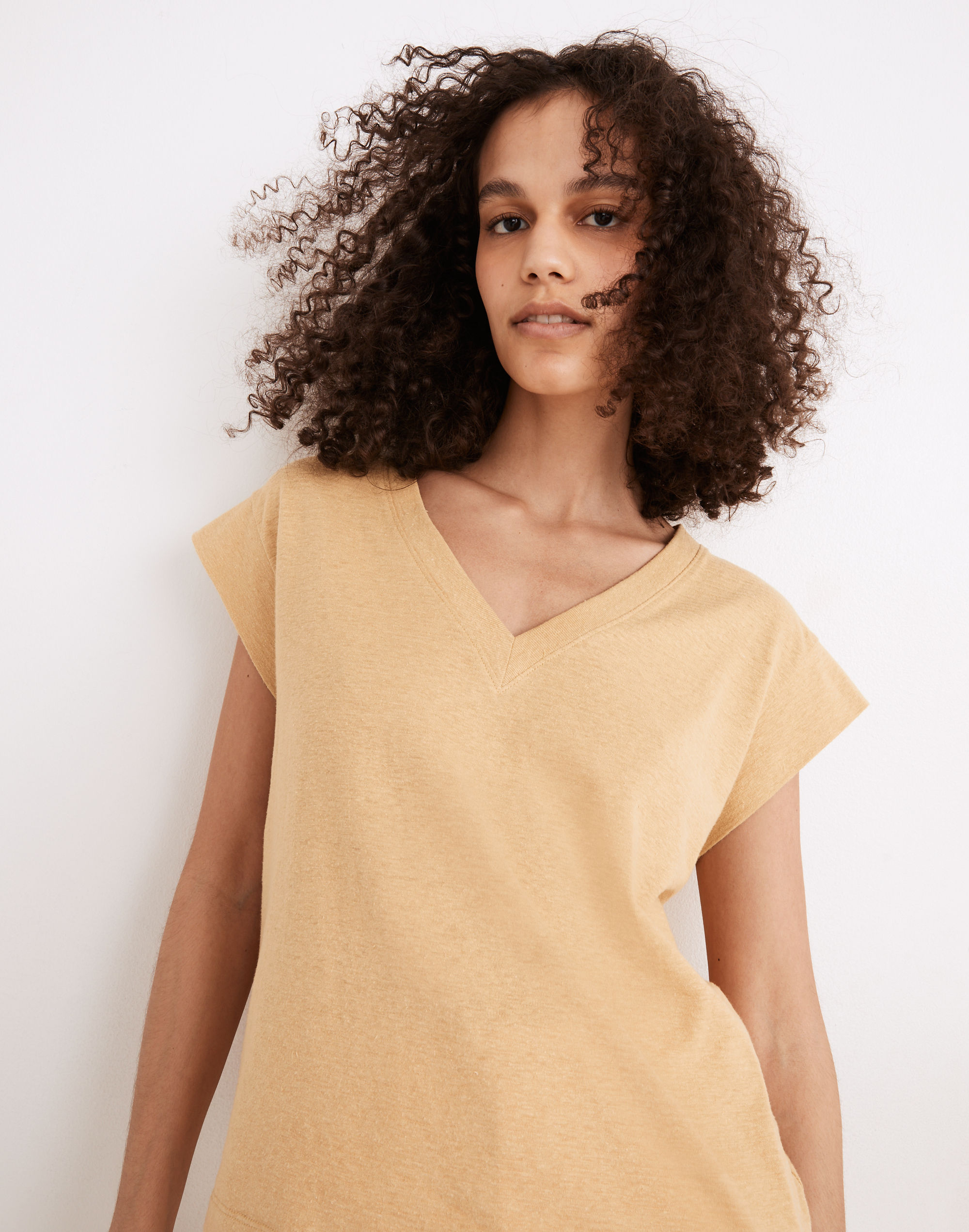 Hemp-Cotton V-Neck Muscle Tee