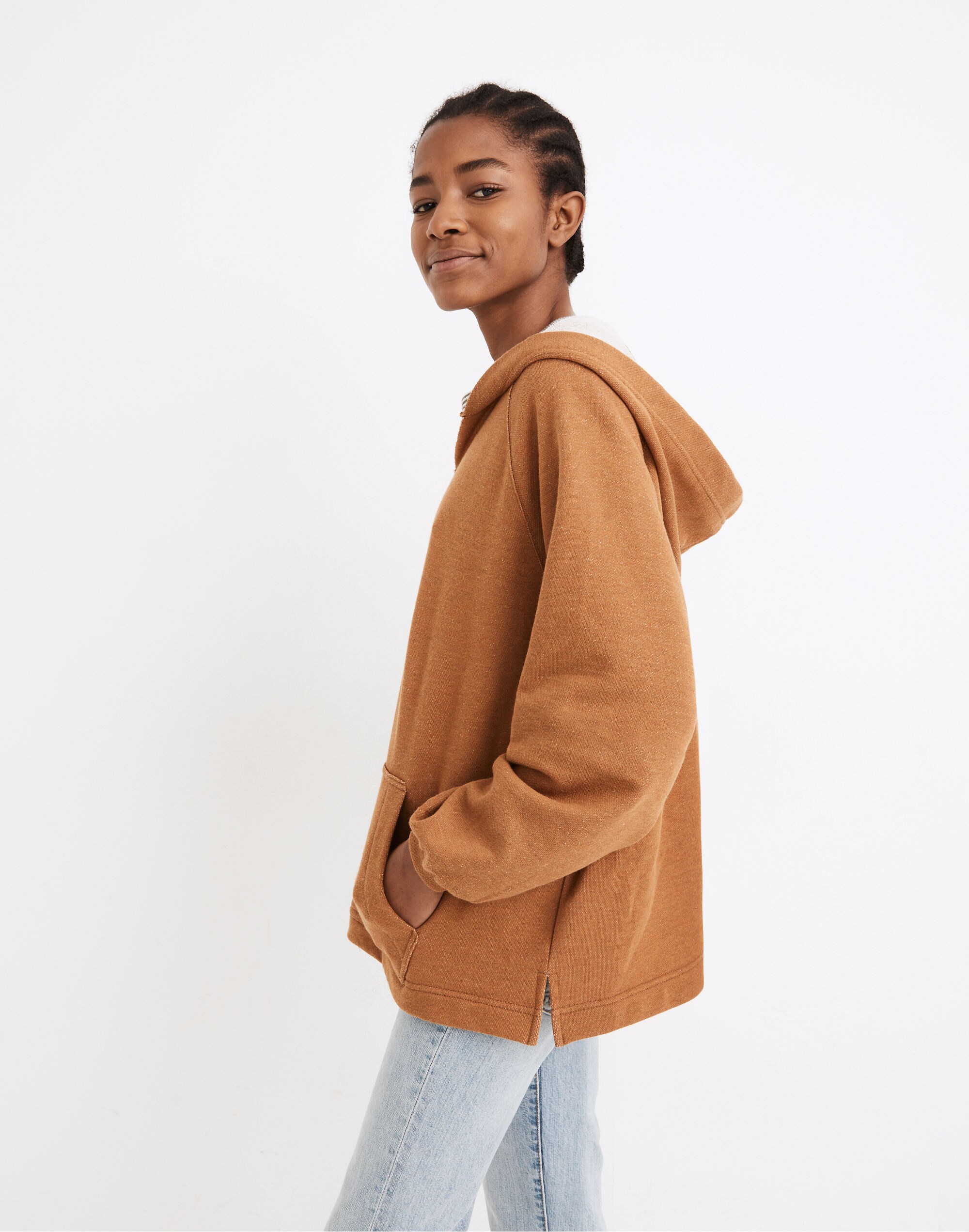 Bubble-Sleeve Hoodie Sweatshirt