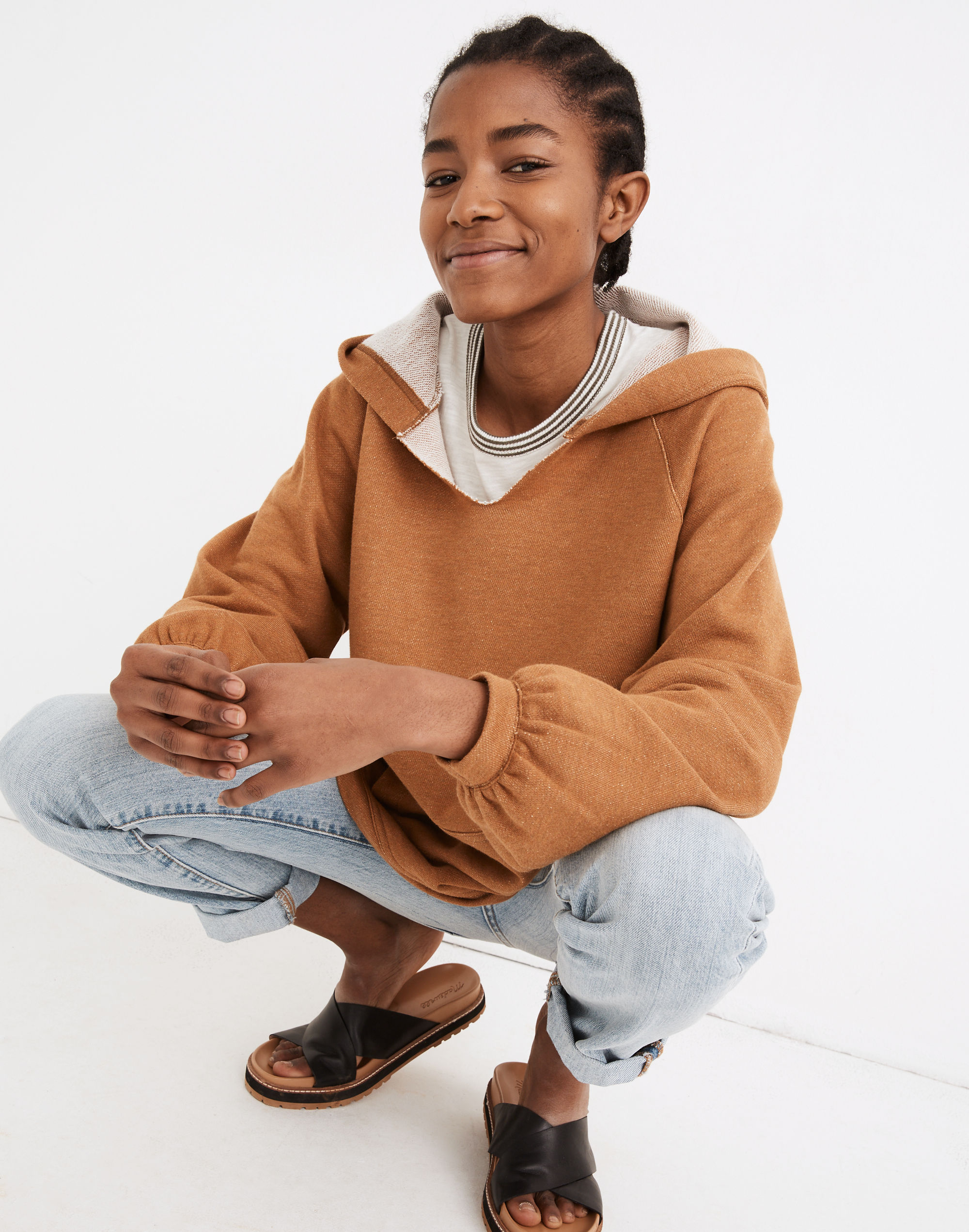 bubble-sleeve hoodie sweatshirt