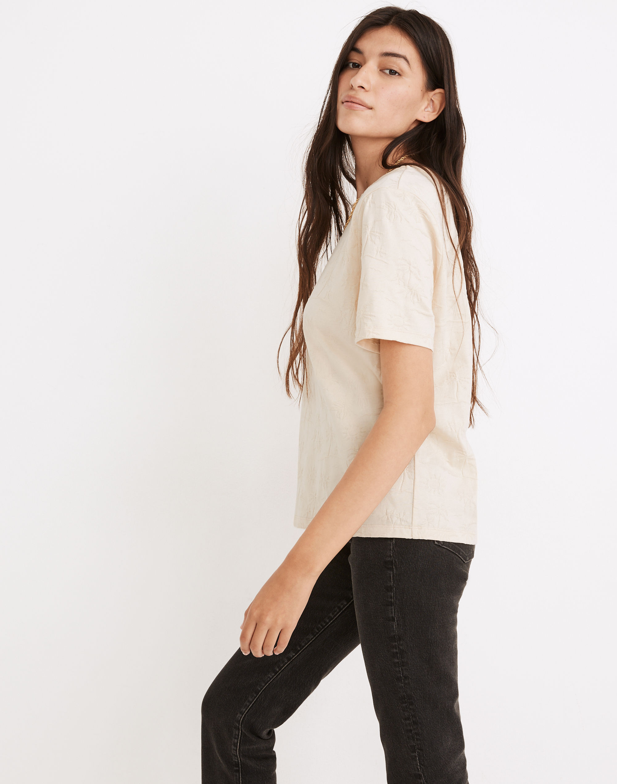 Palm Tree Jacquard Tomboy Tee