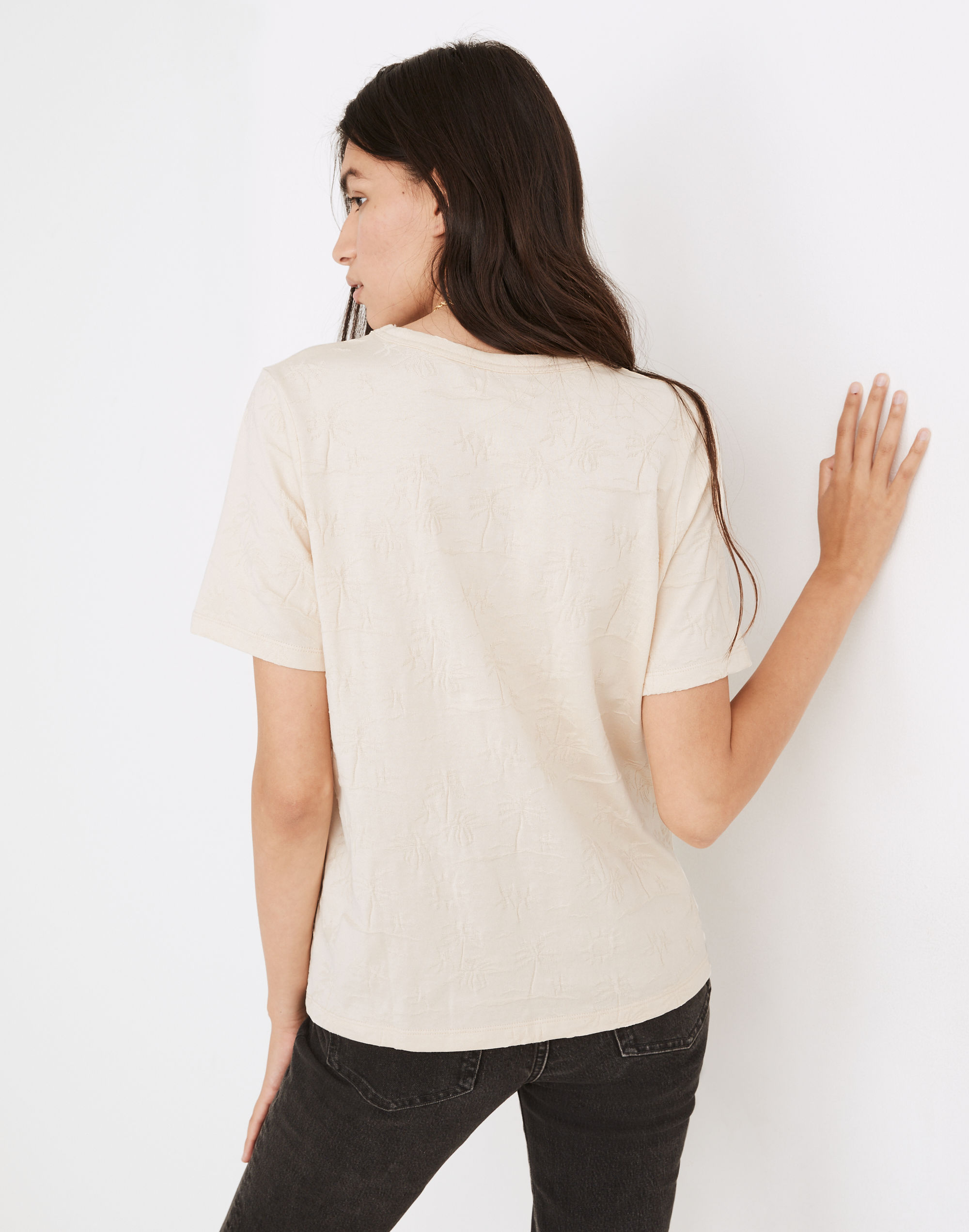 Palm Tree Jacquard Tomboy Tee