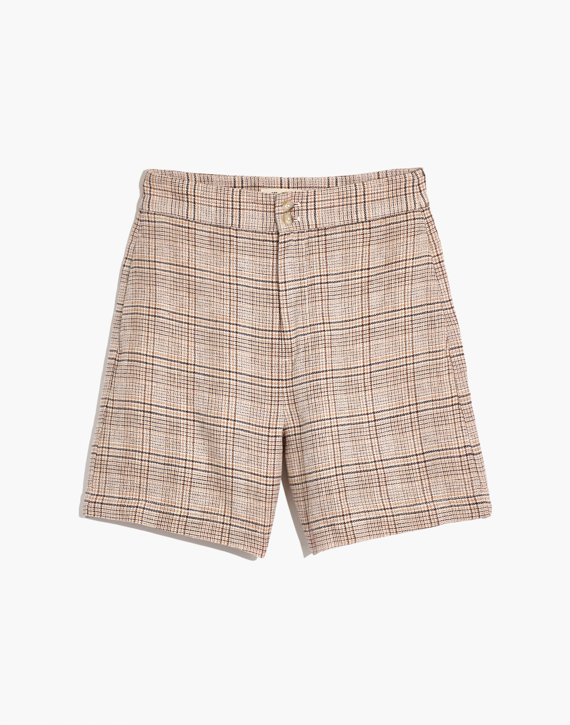 Linen Clean Shorts in Plaid