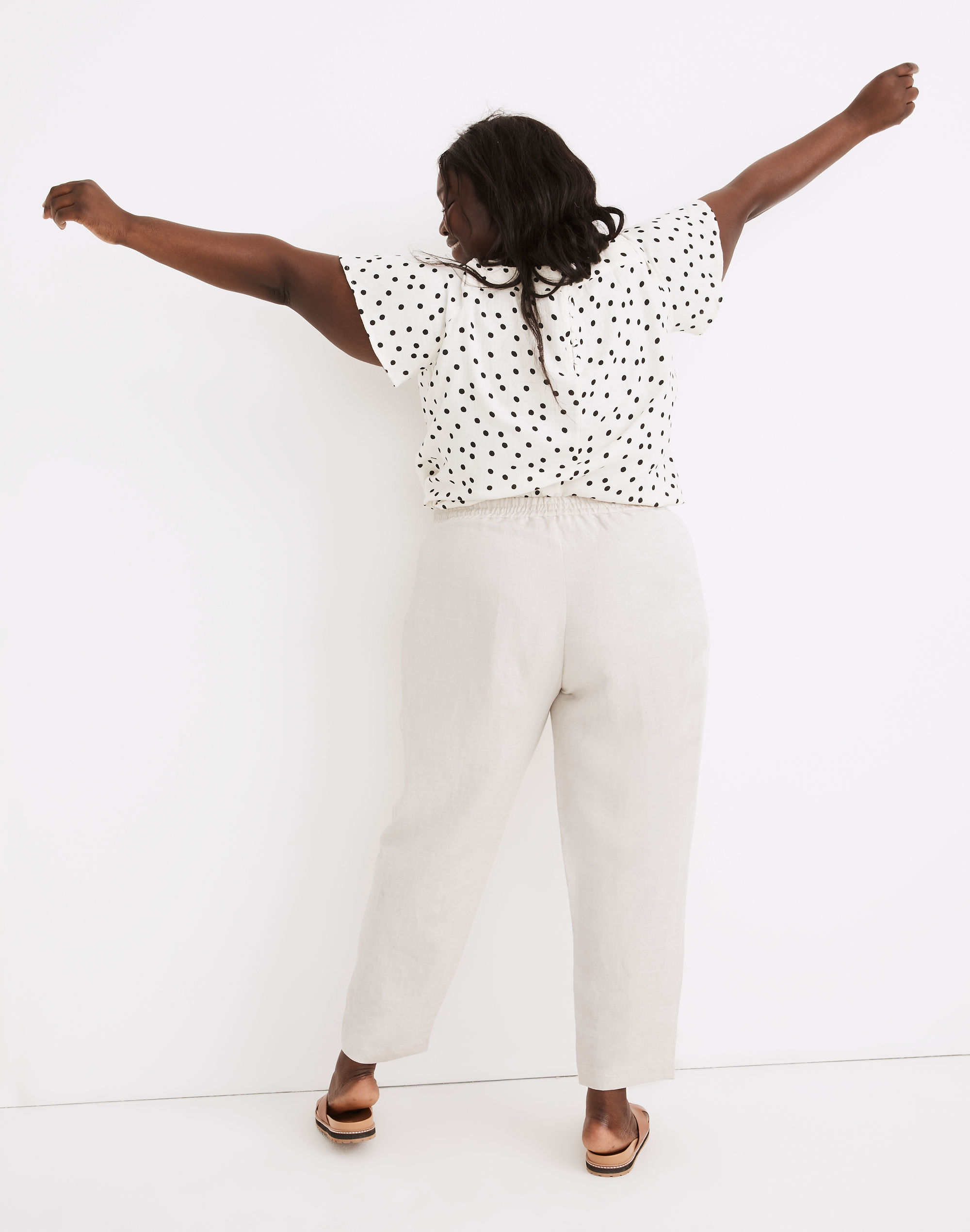 Plus Linen-Blend Track Trousers