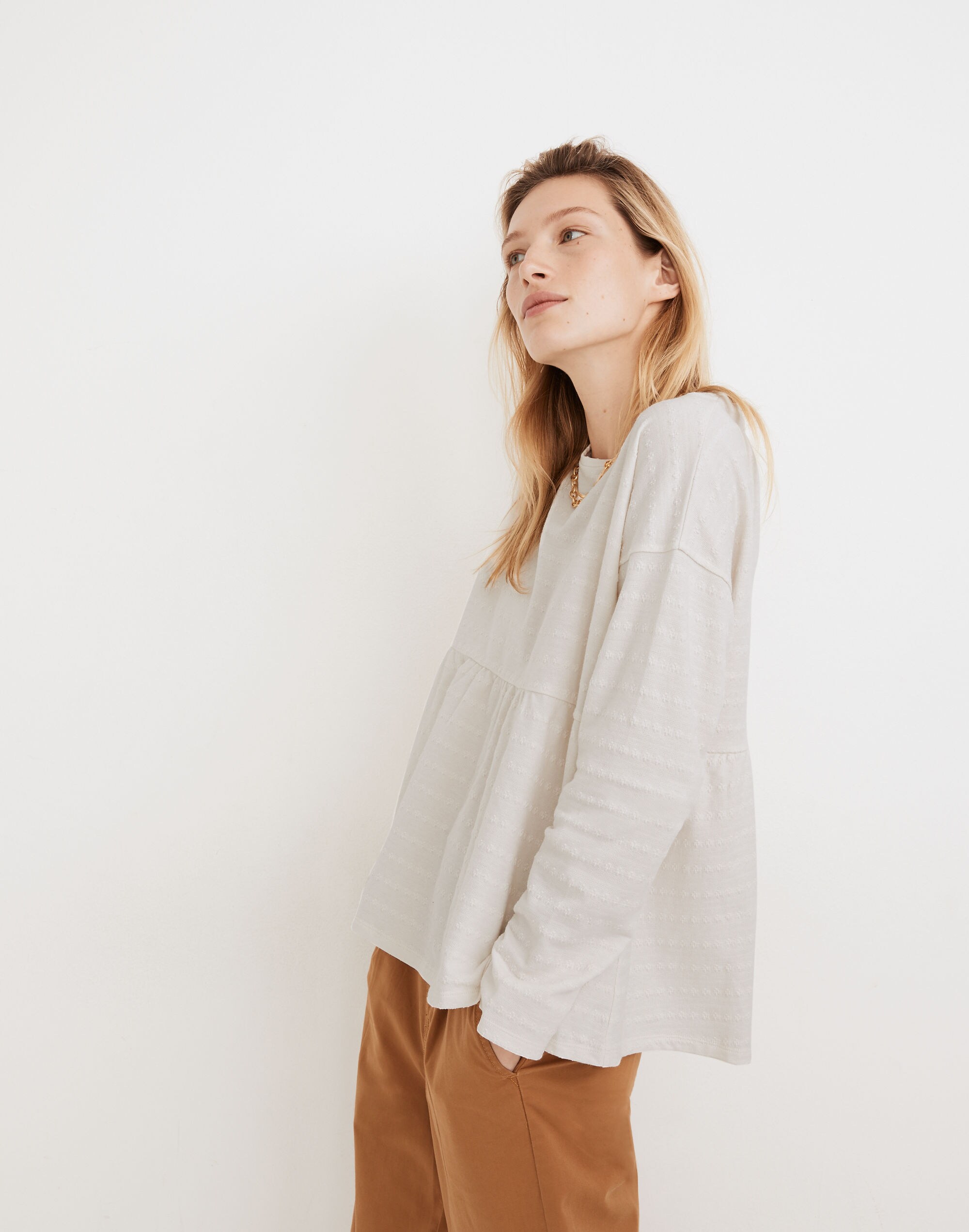 Jacquard Babydoll Top