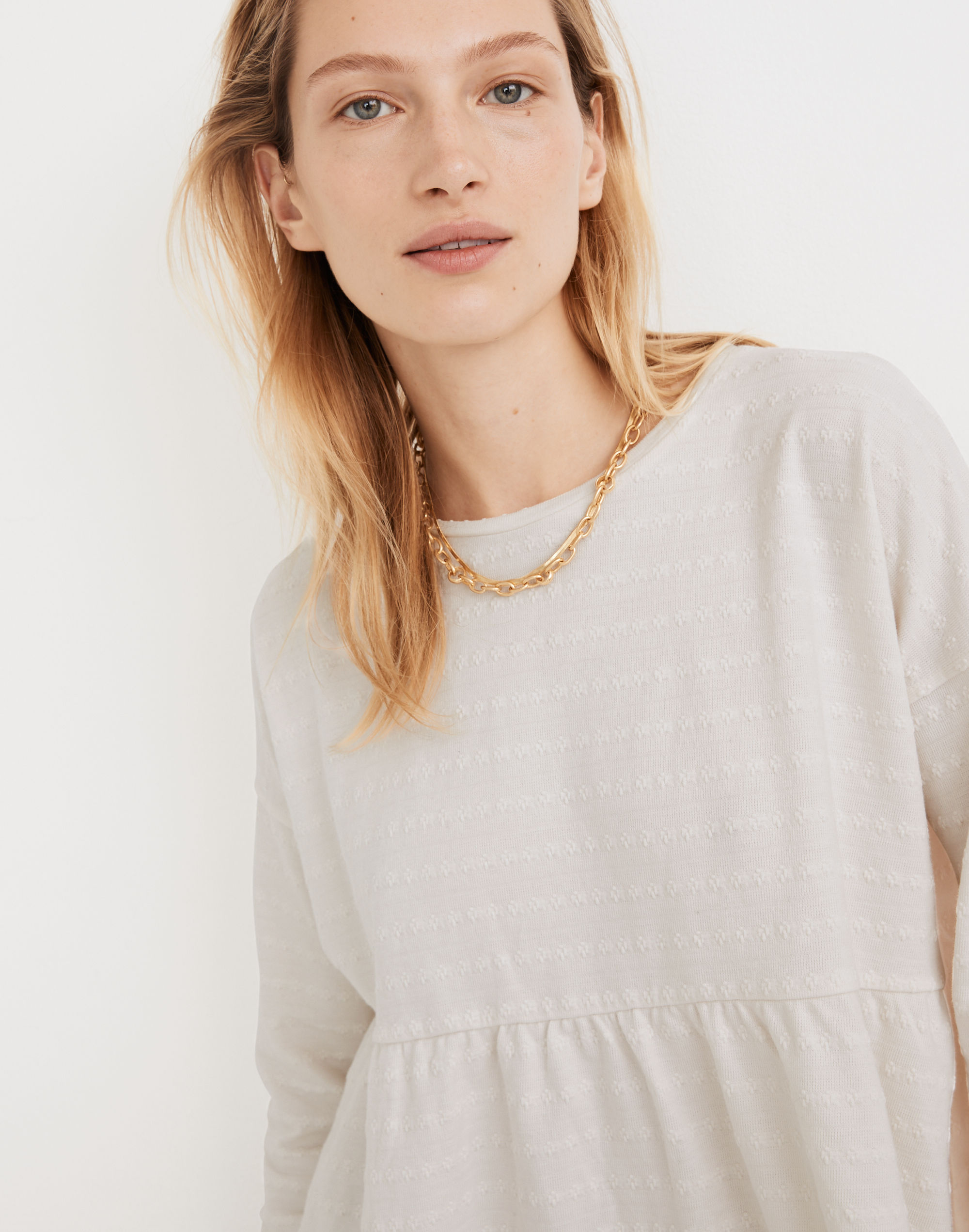 Jacquard Babydoll Top