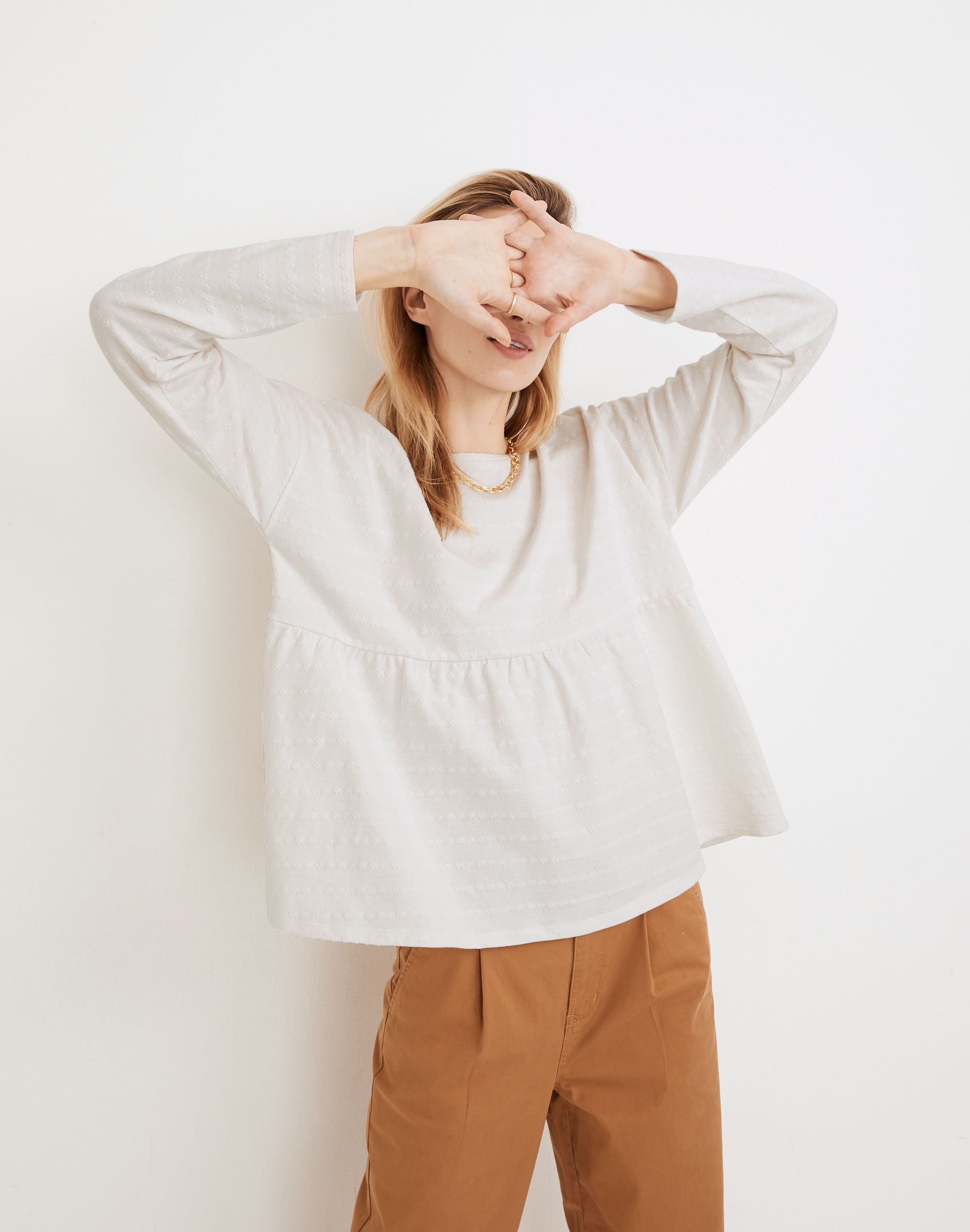 Jacquard Babydoll Top