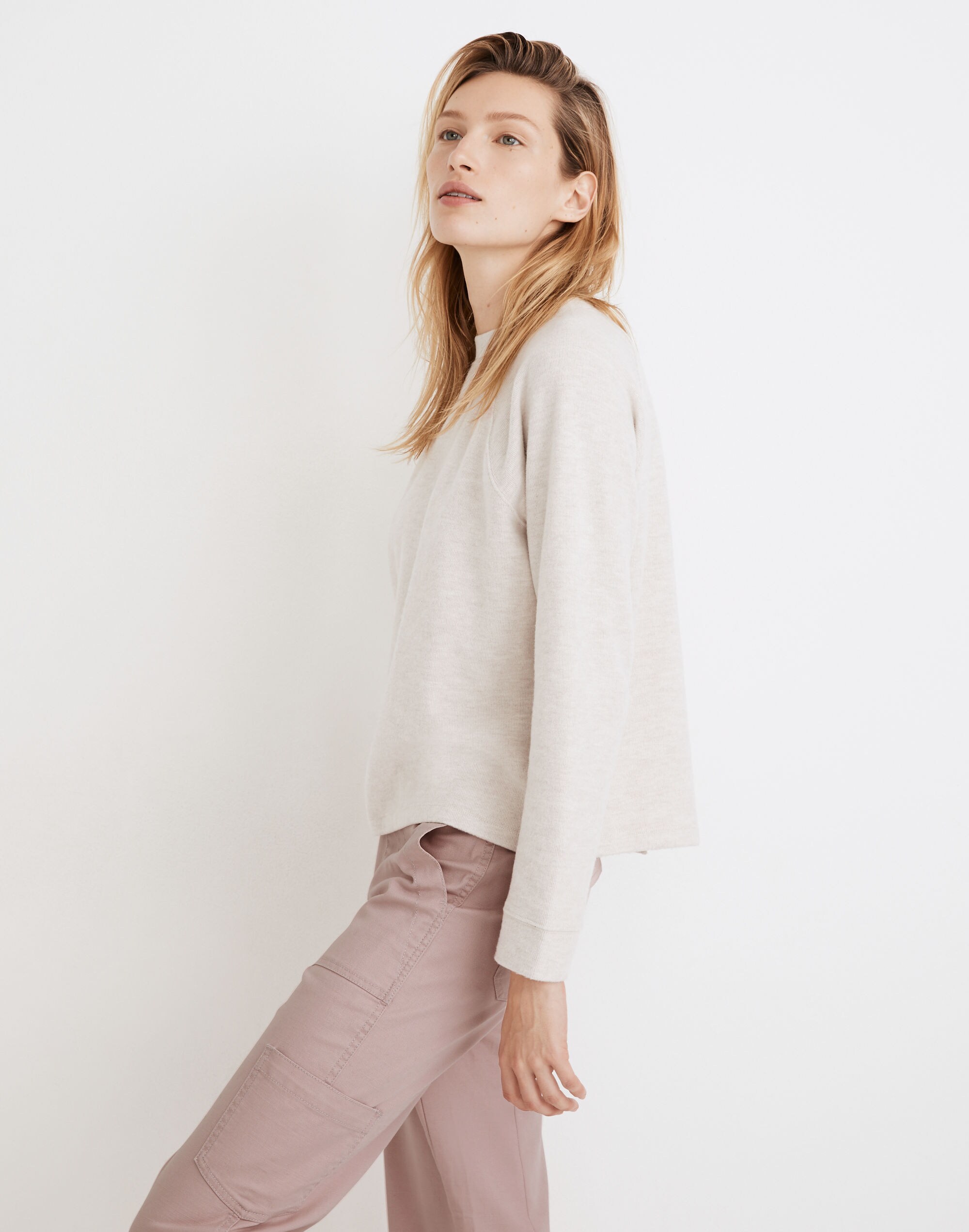 (Re)sourced Plush Mockneck Button-Back Top