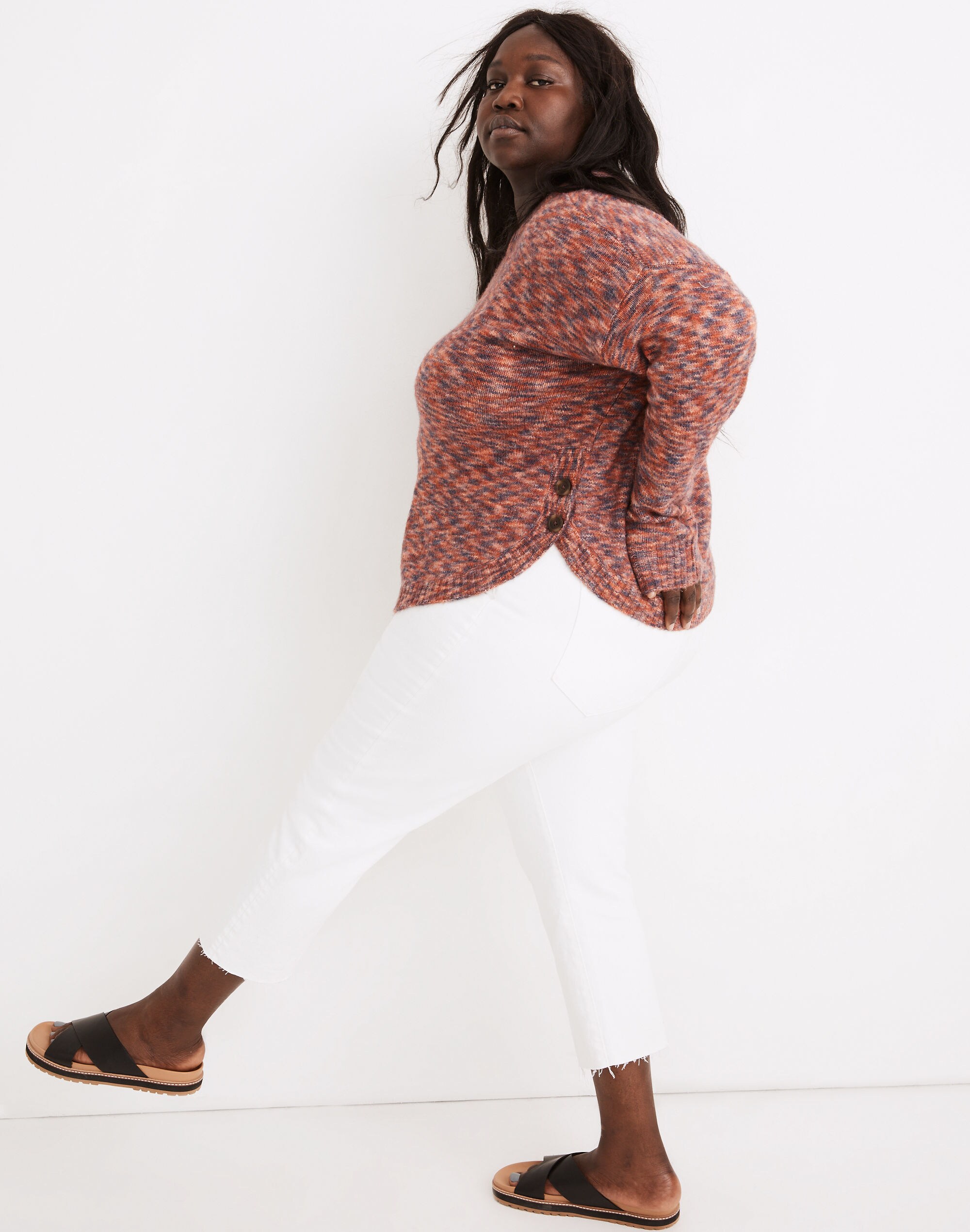 Plus Space-Dyed Birchmont Side-Button Pullover Sweater