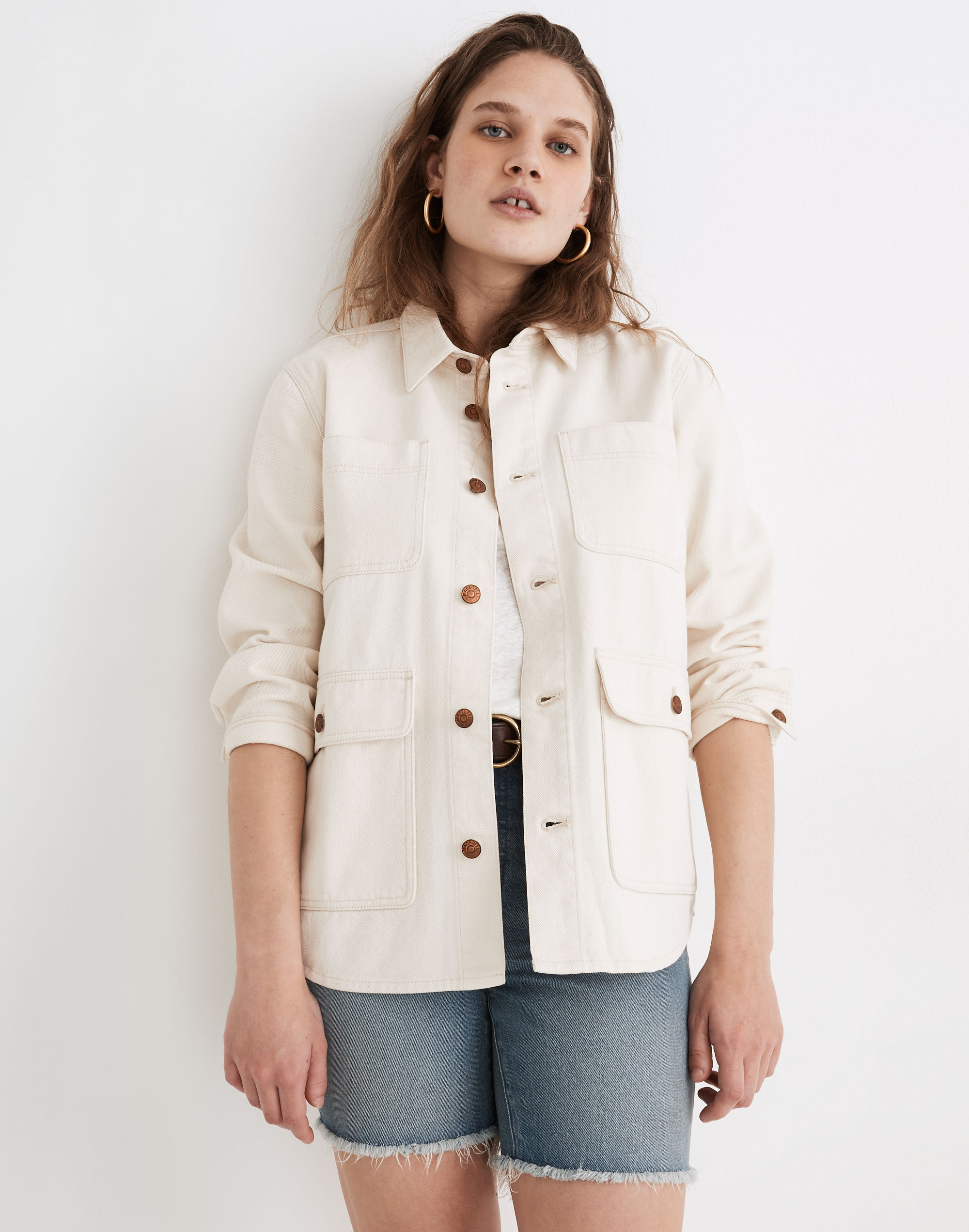 ashford chore jacket in ecru