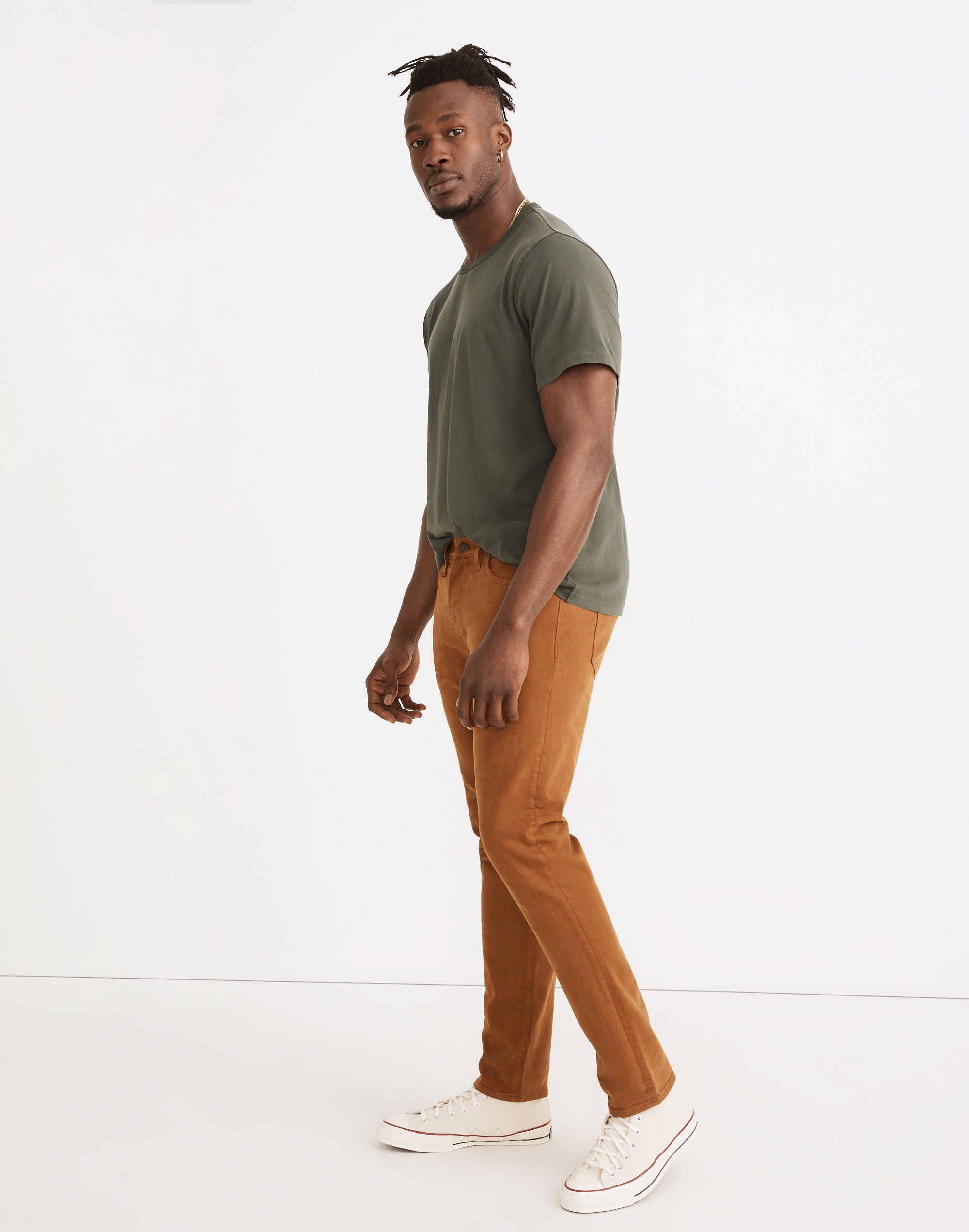 Garment-Dyed Athletic Slim Jeans
